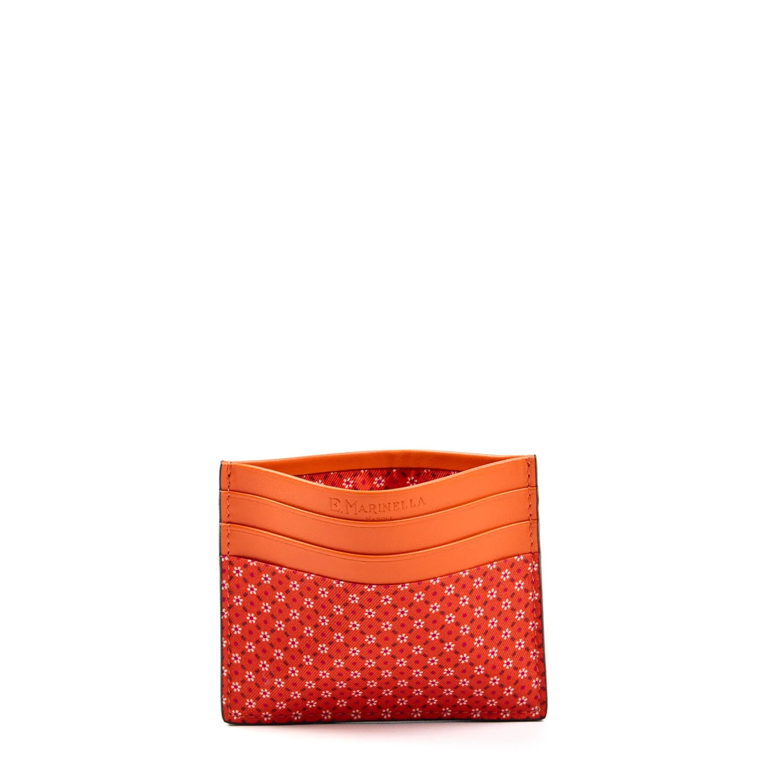 ORANGE LEATHER AND SILK CREDIT CARD HOLDER - Image 2