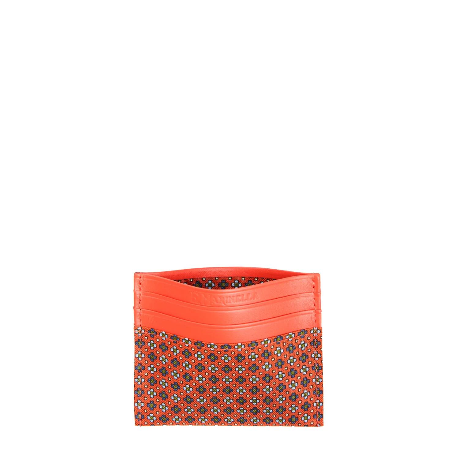 ORANGE LEATHER AND SILK CREDIT CARD HOLDER - Image 2