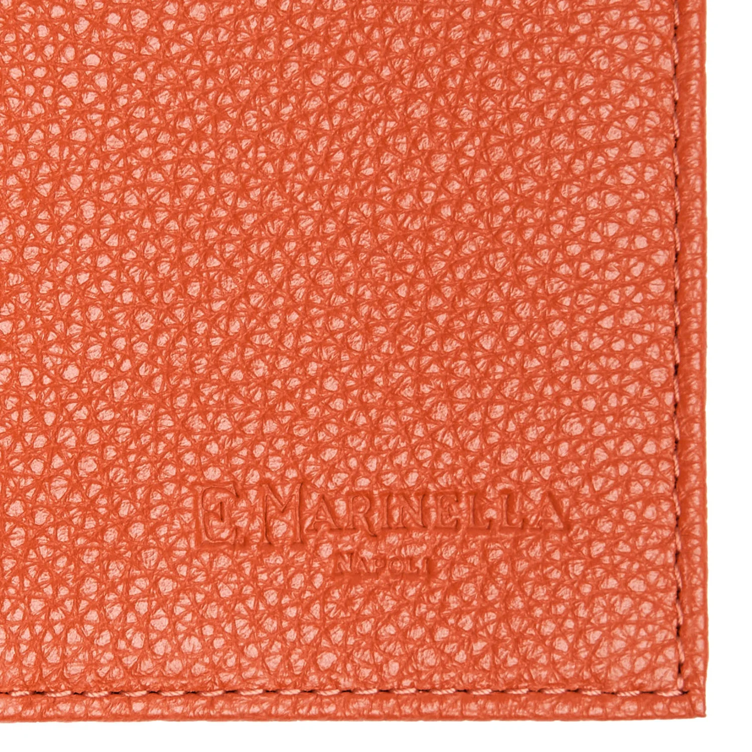 ORANGE HAMMERED LEATHER FOLDING CARD HOLDER - Image 3