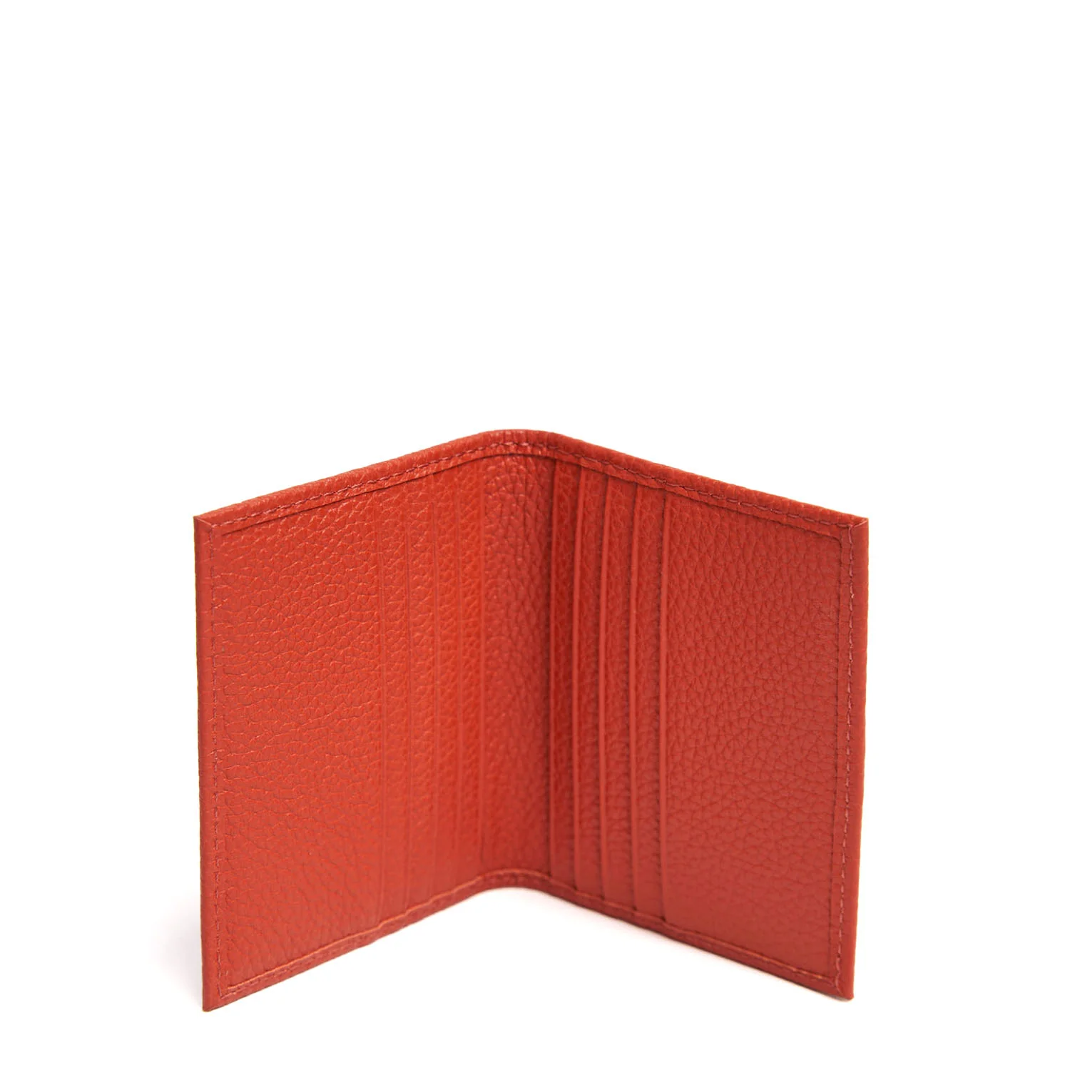 ORANGE HAMMERED LEATHER FOLDING CARD HOLDER - Image 4