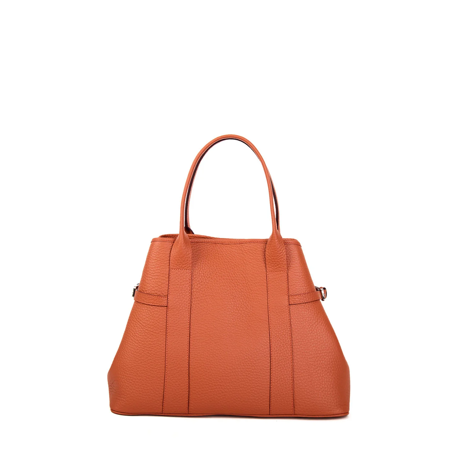 ORANGE MIDI TOTE BAG SIDE BUCKLES - Image 2