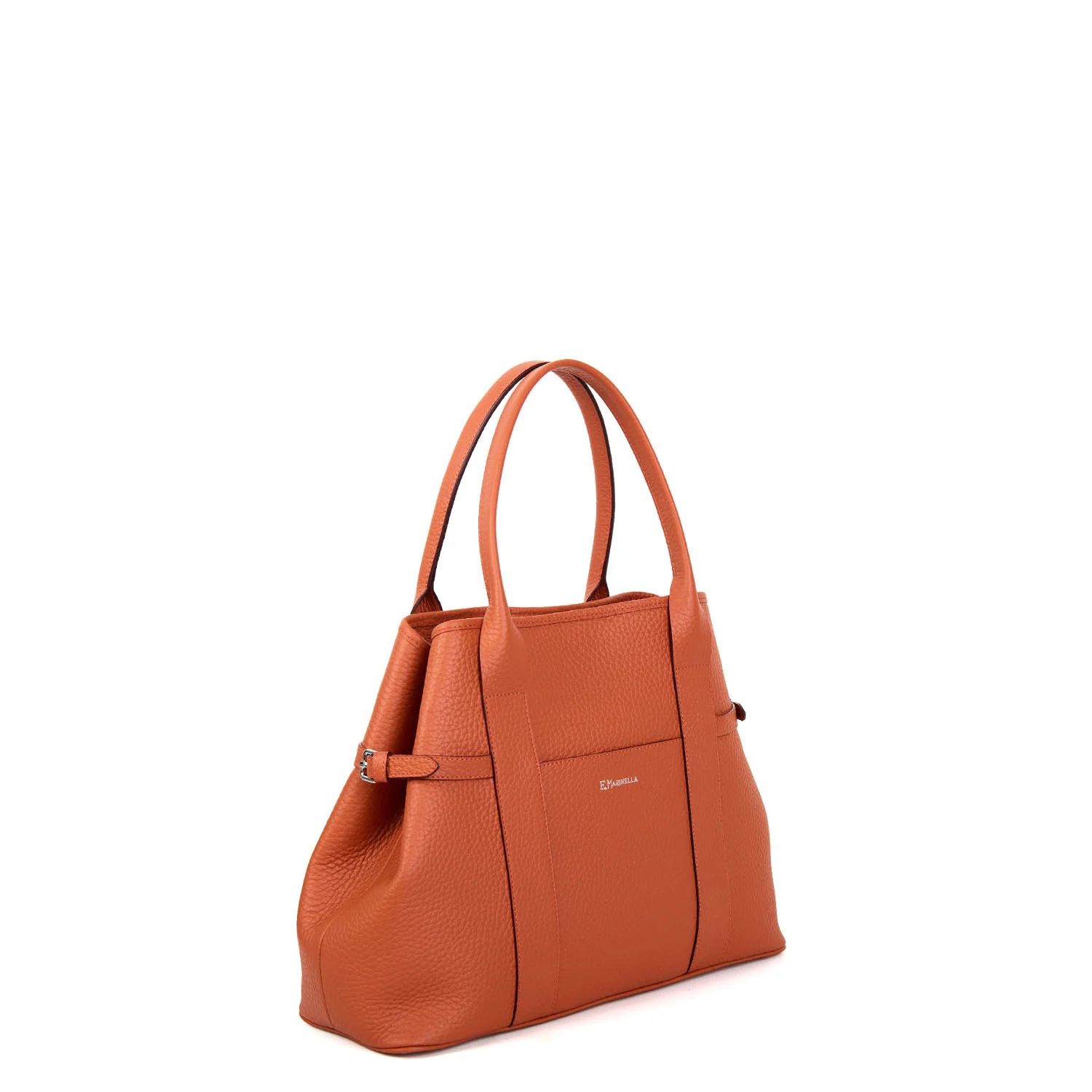 ORANGE MIDI TOTE BAG SIDE BUCKLES - Image 4
