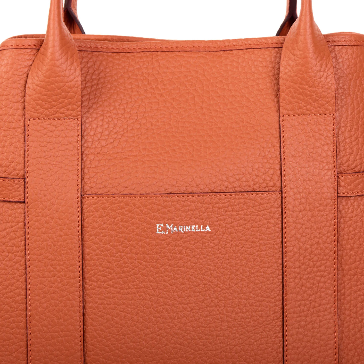 ORANGE MIDI TOTE BAG SIDE BUCKLES - Image 6