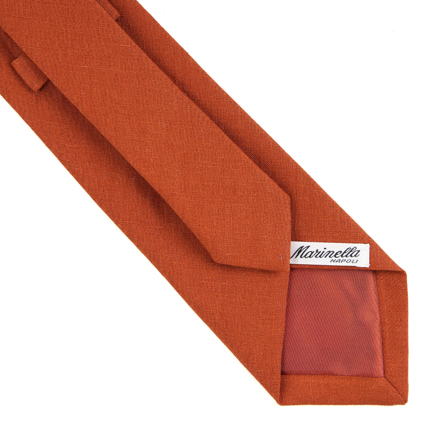 ORANGE SARTORIAL LINEN AND COTTON TIE - Image 4
