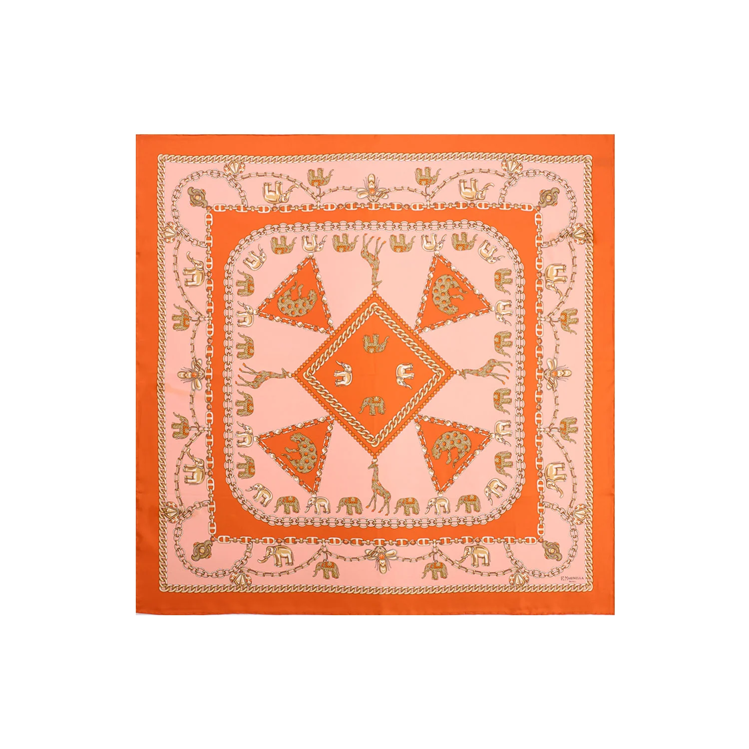 ORANGE SILK SCARF 90