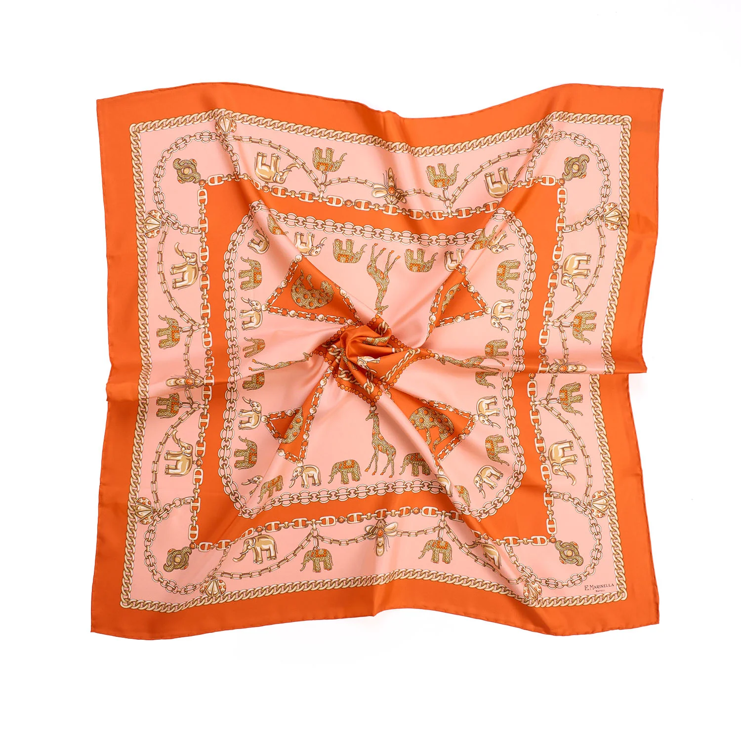 ORANGE SILK SCARF 90 - Image 2