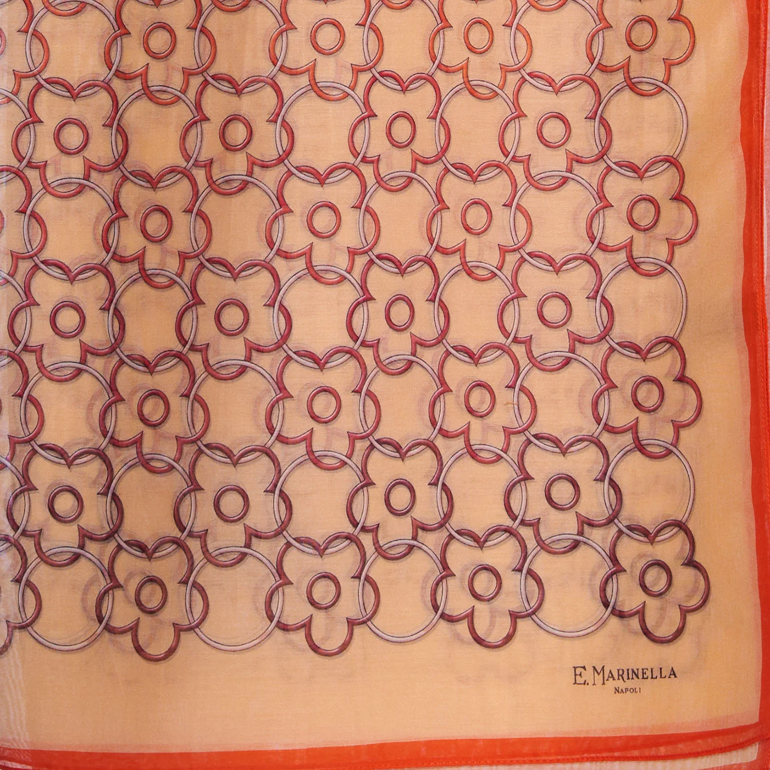 ORANGE STOLE IN COTTON VOILE AND SILK - Image 3