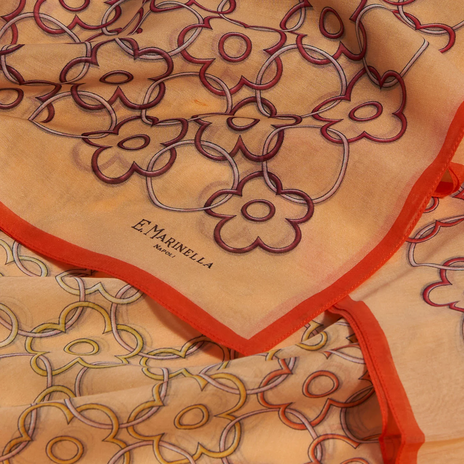 ORANGE STOLE IN COTTON VOILE AND SILK - Image 4