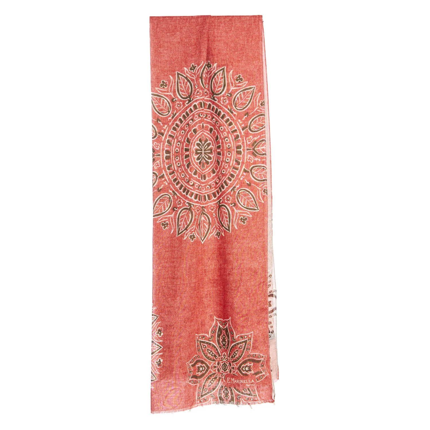 ORANGE WOOL, SILK AND CASHMERE STOLE