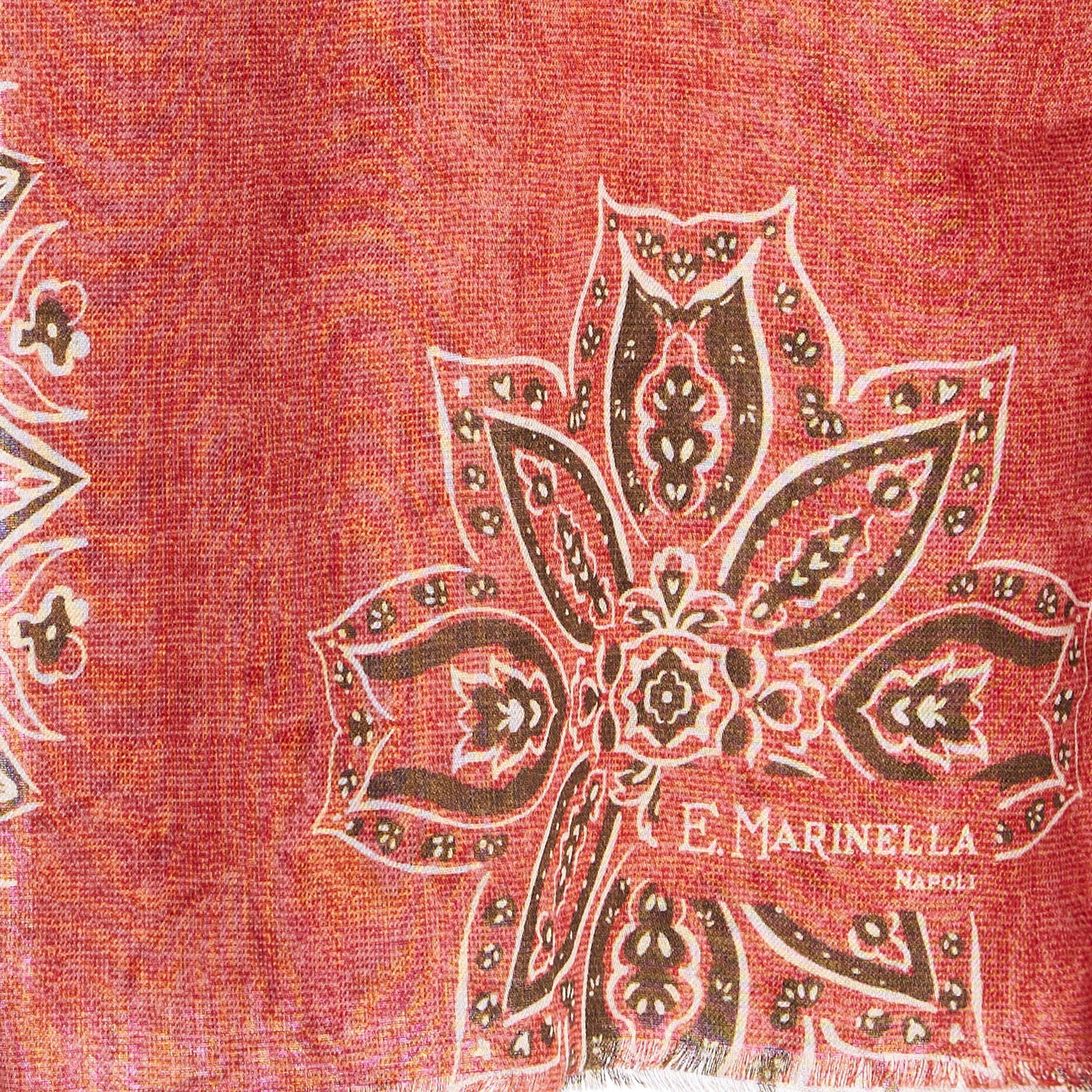 ORANGE WOOL, SILK AND CASHMERE STOLE - Image 3