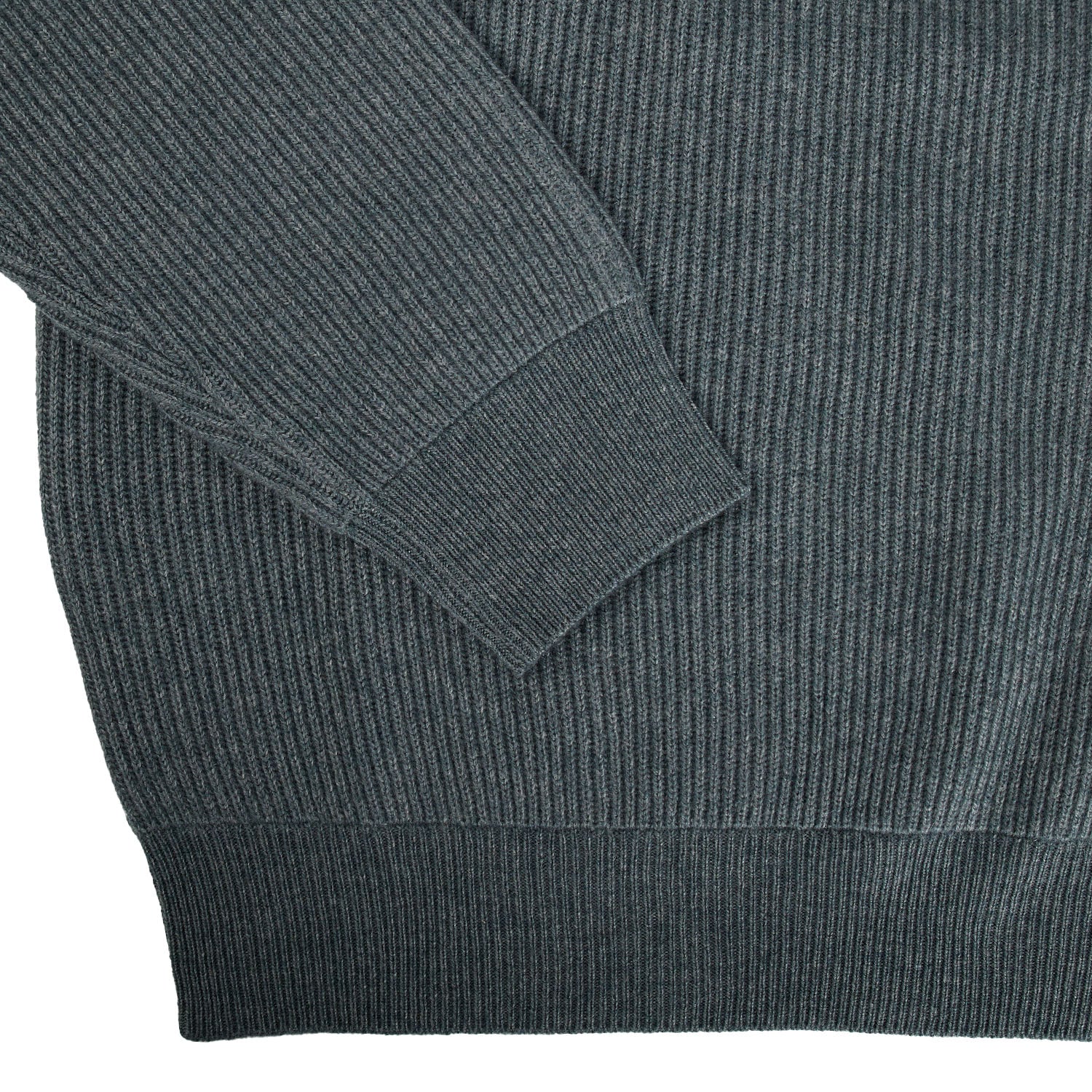 PETROL GREEN RIBBED CREWNECK SWEATER - Image 5