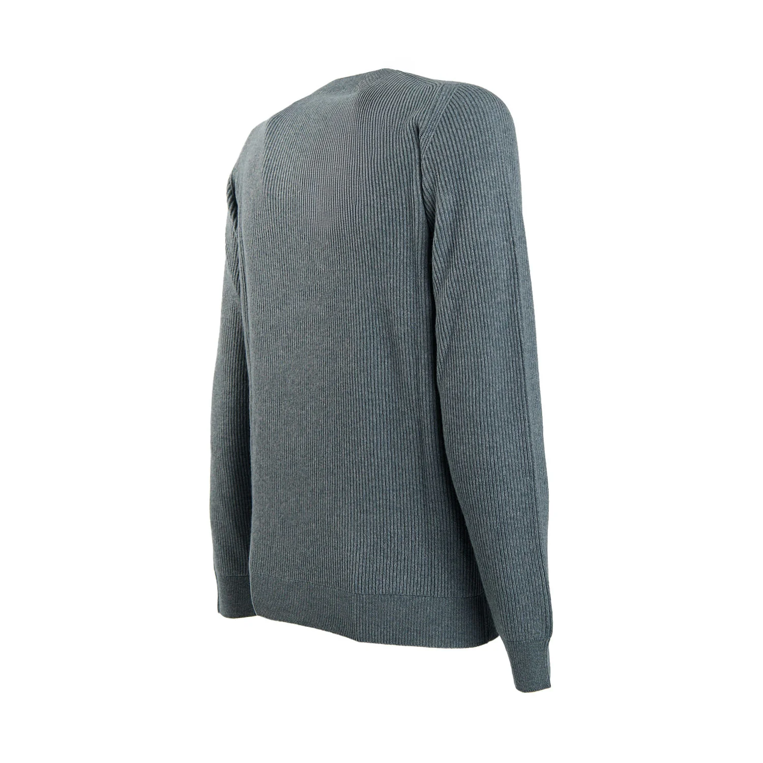 PETROL GREEN RIBBED CREWNECK SWEATER - Image 8