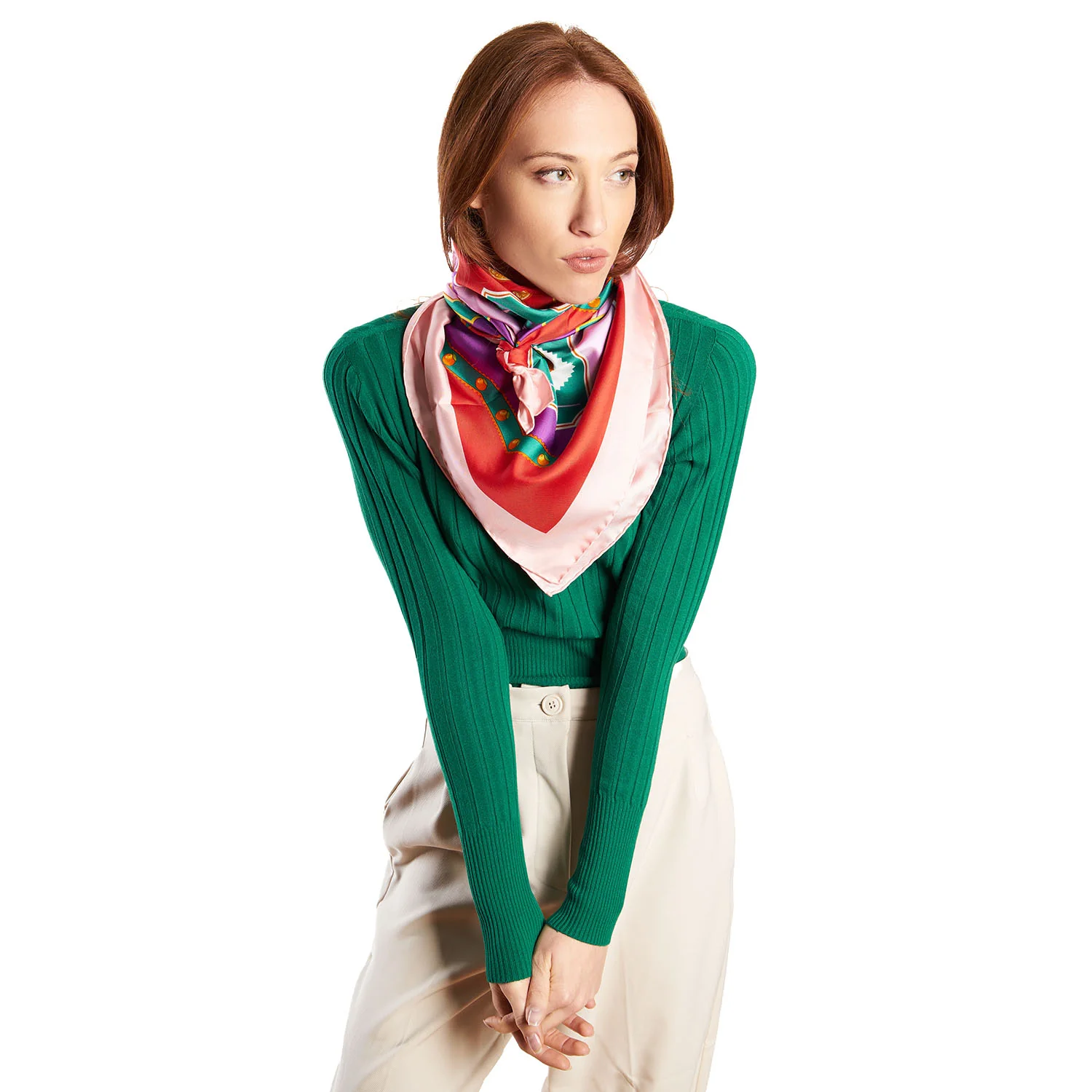 PINK SILK SCARF 90 - Image 2