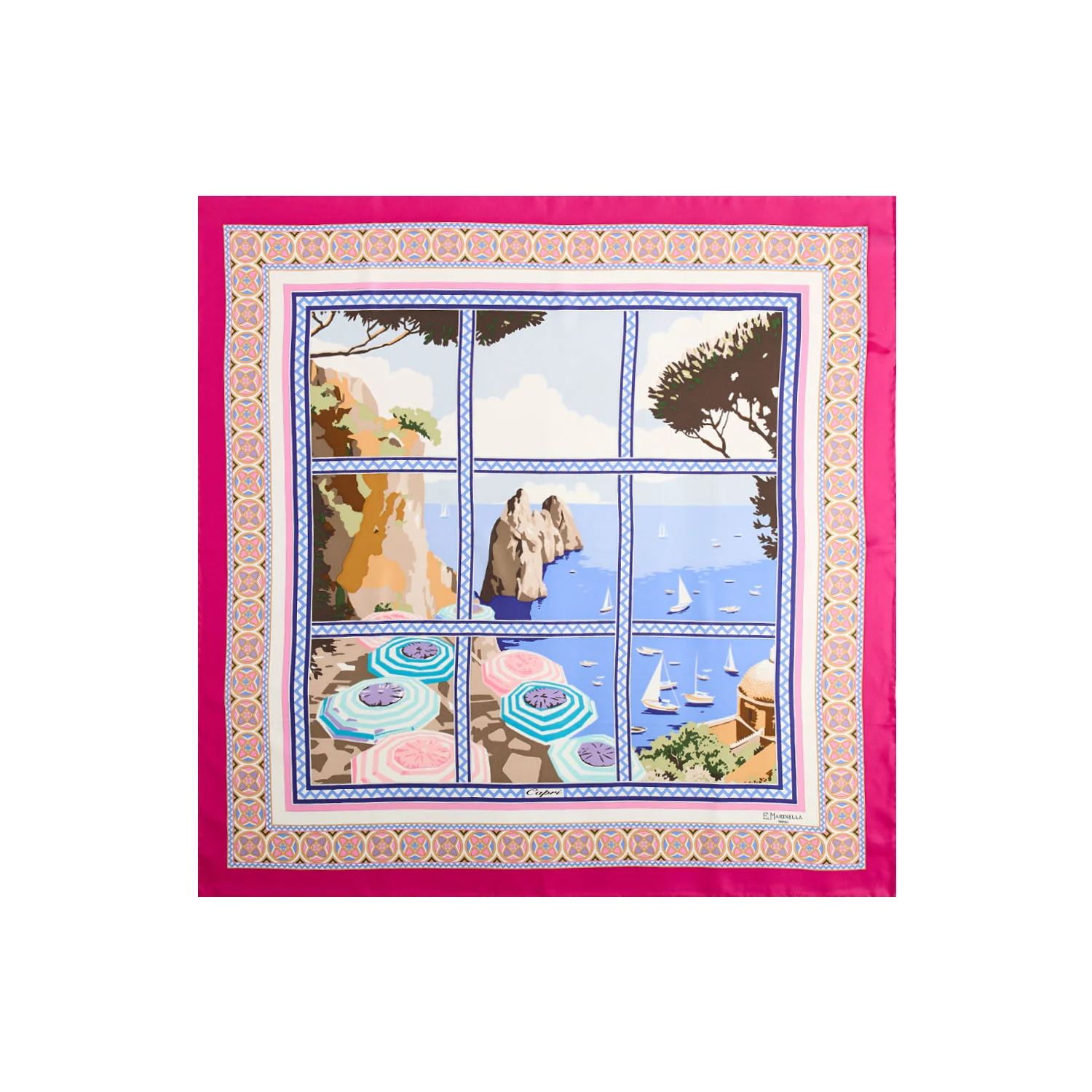 FUCHSIA SILK SCARF 90