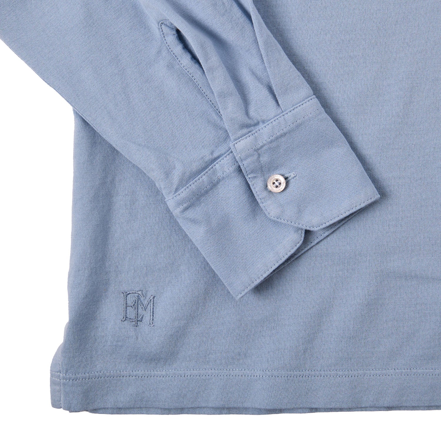 POWDER BLUE LONG SLEEVE POLO - Image 4