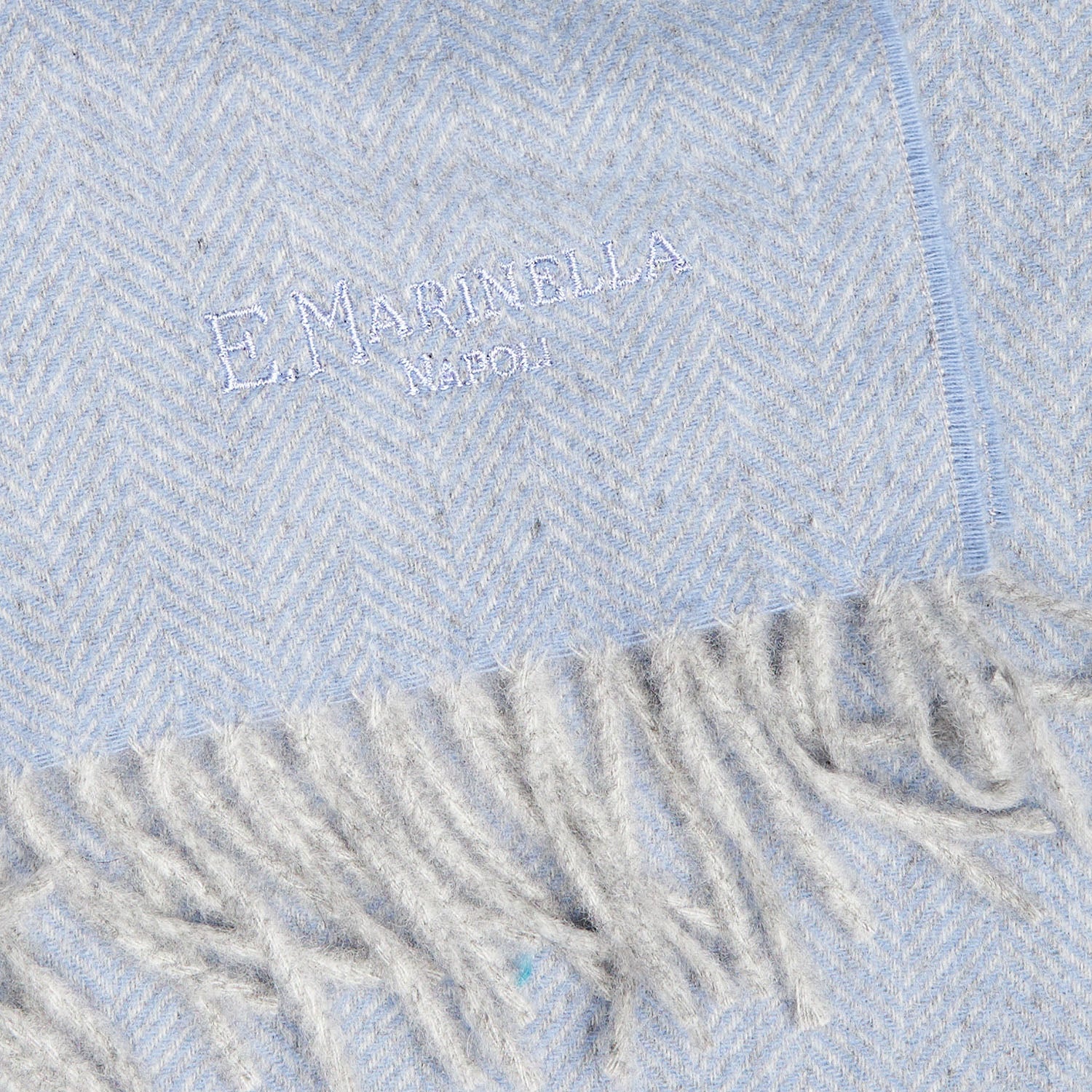 POWDER BLUE FRINGED SCARF - Image 5