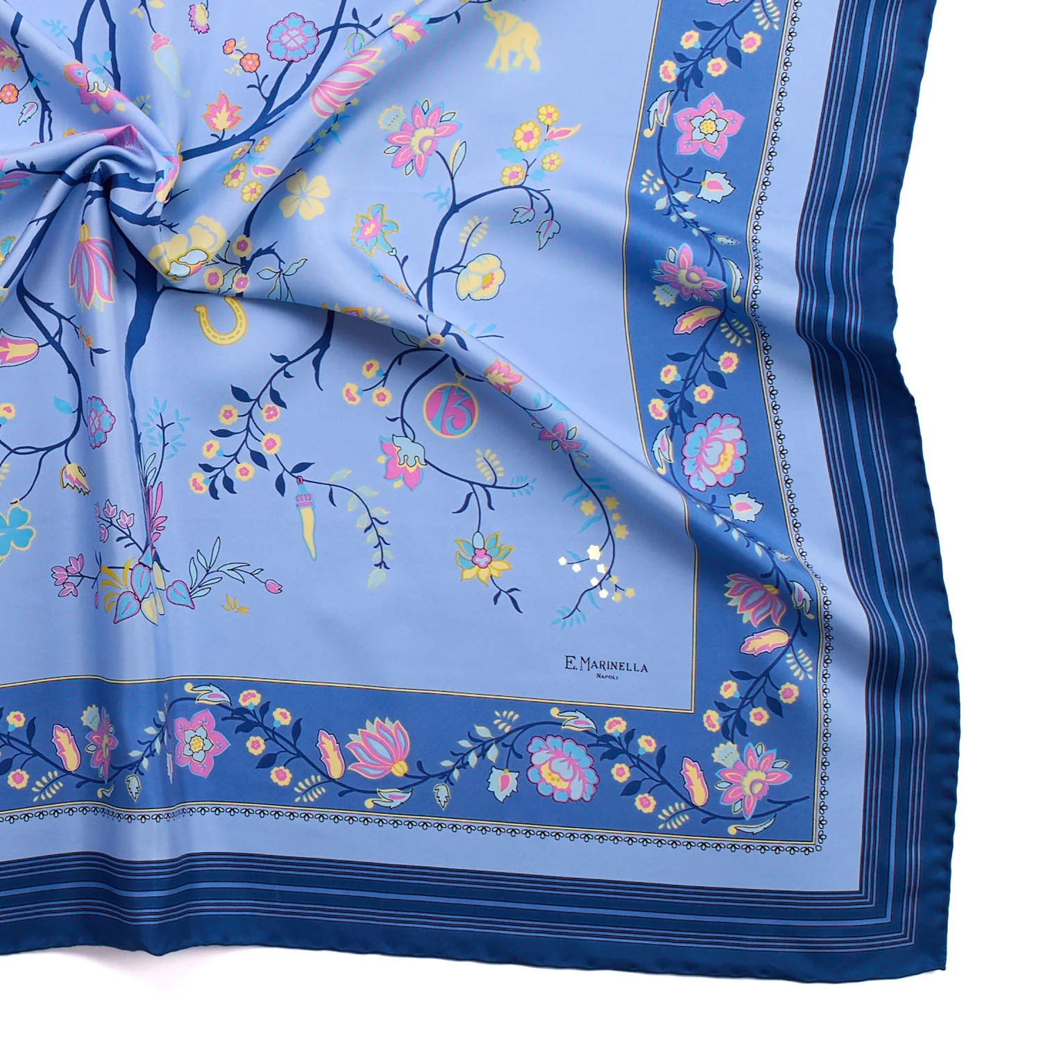 POWDER BLUE SILK SCARF 90 - Image 4