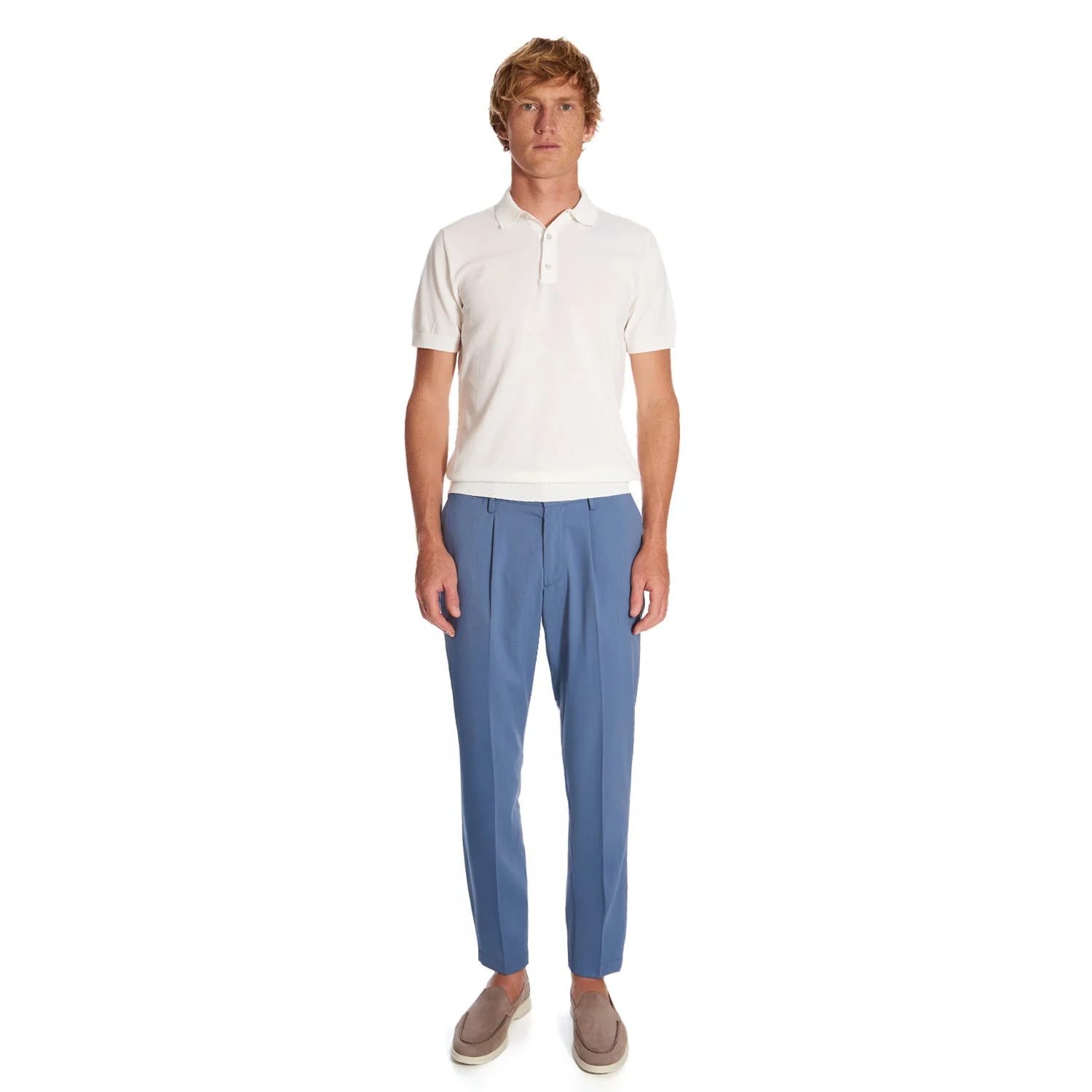 POWDER BLUE STRETCH TROUSERS