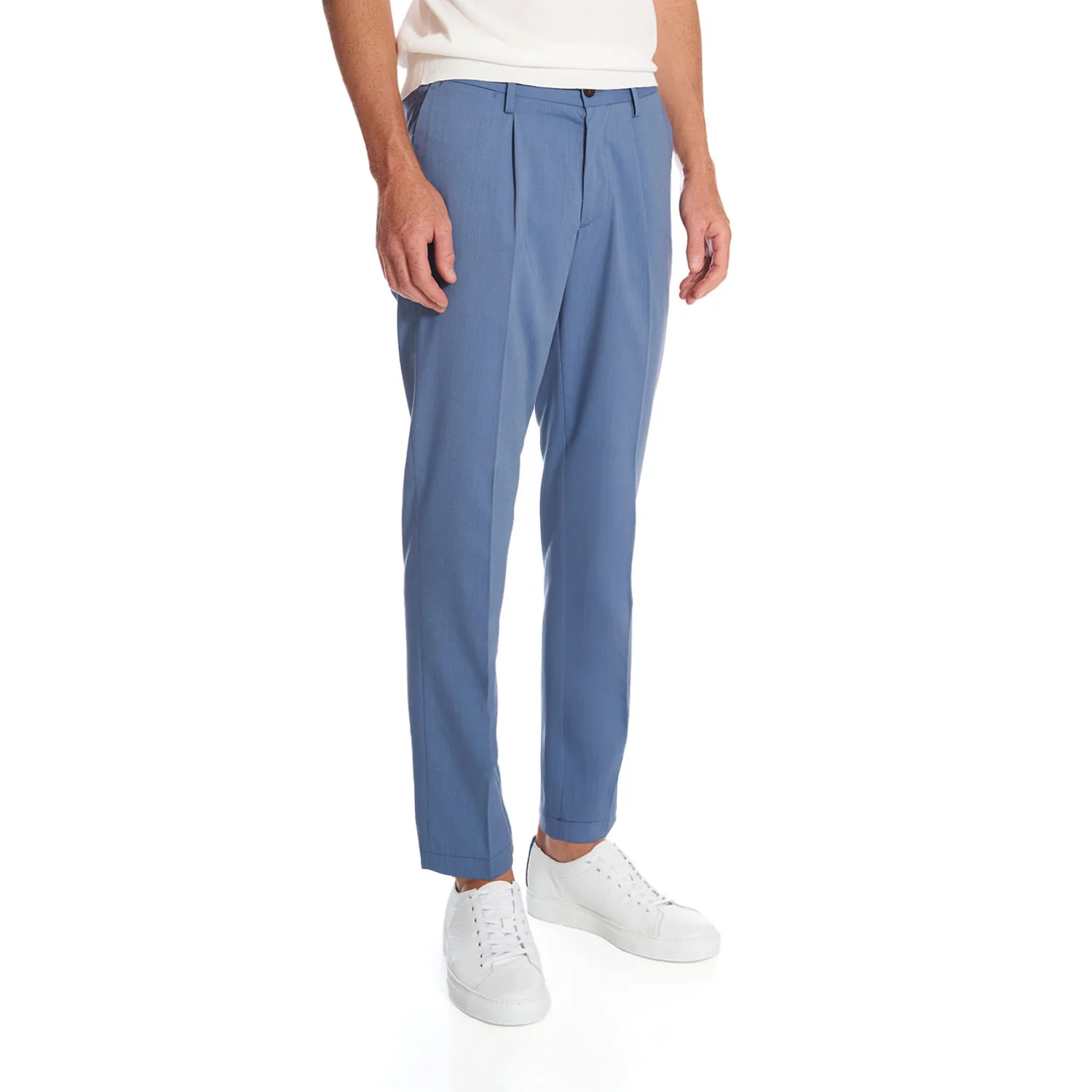 POWDER BLUE STRETCH TROUSERS - Image 6