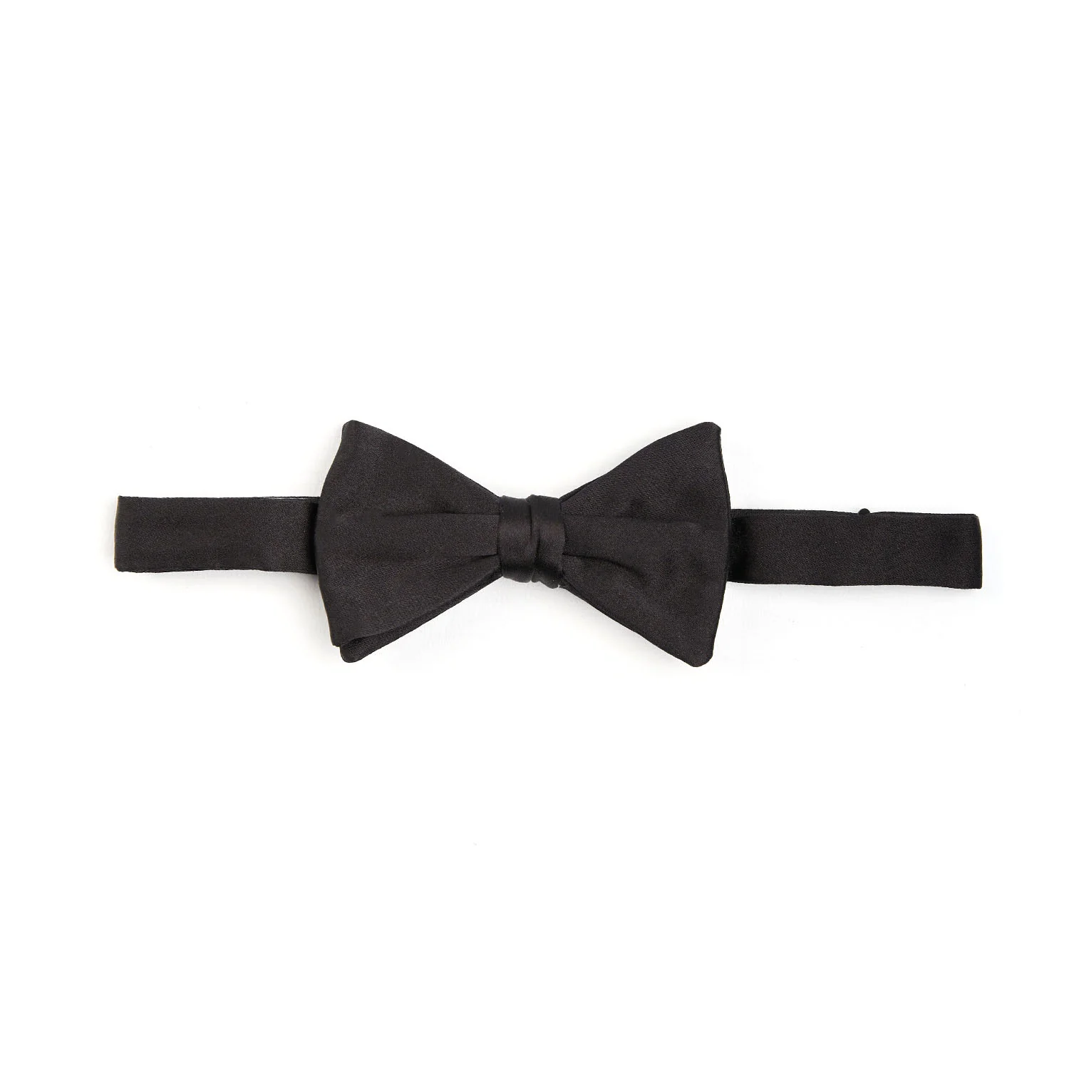 BLACK PRE-KNOTTED SILK SATIN BOWTIE - Image 3