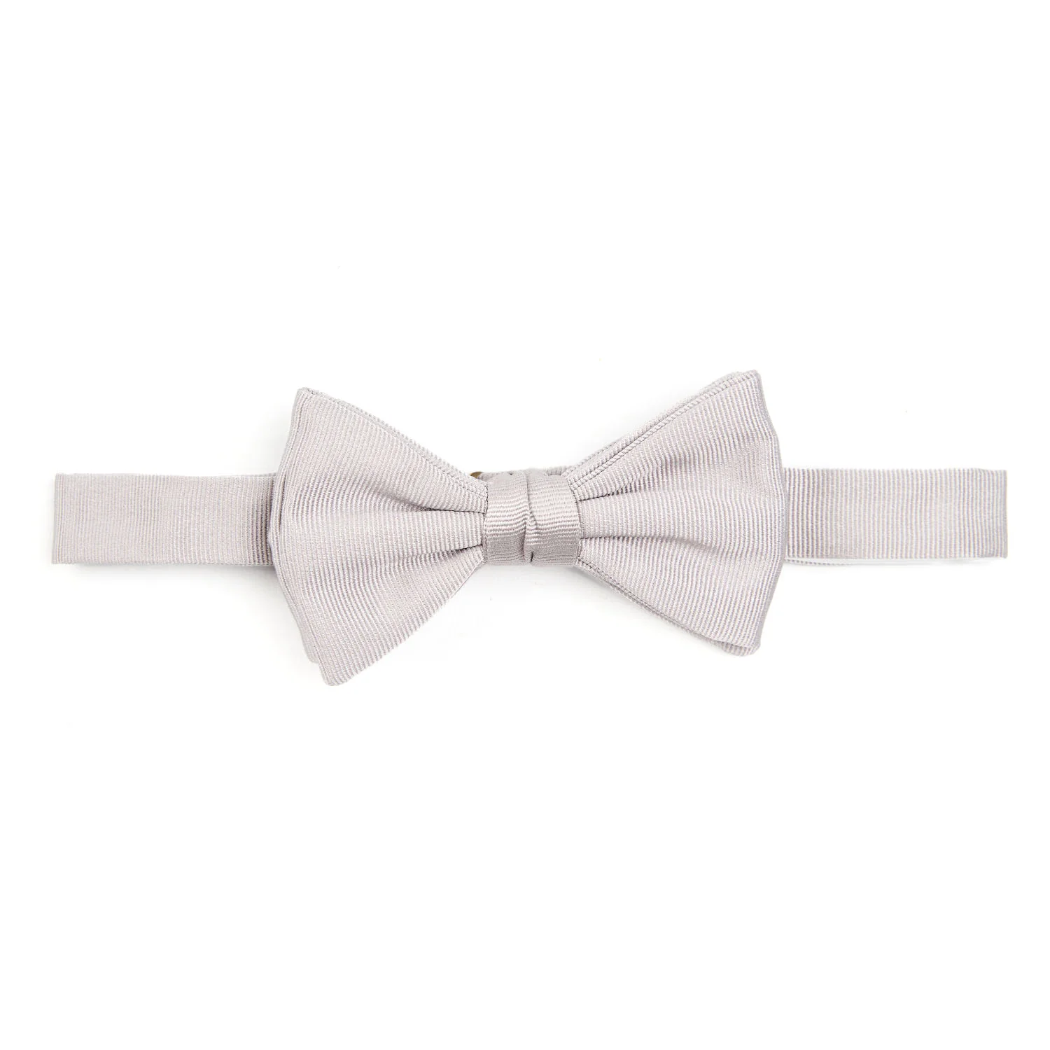 LIGHT GREY PRE-KNOTTED SILK BOWTIE - Image 3