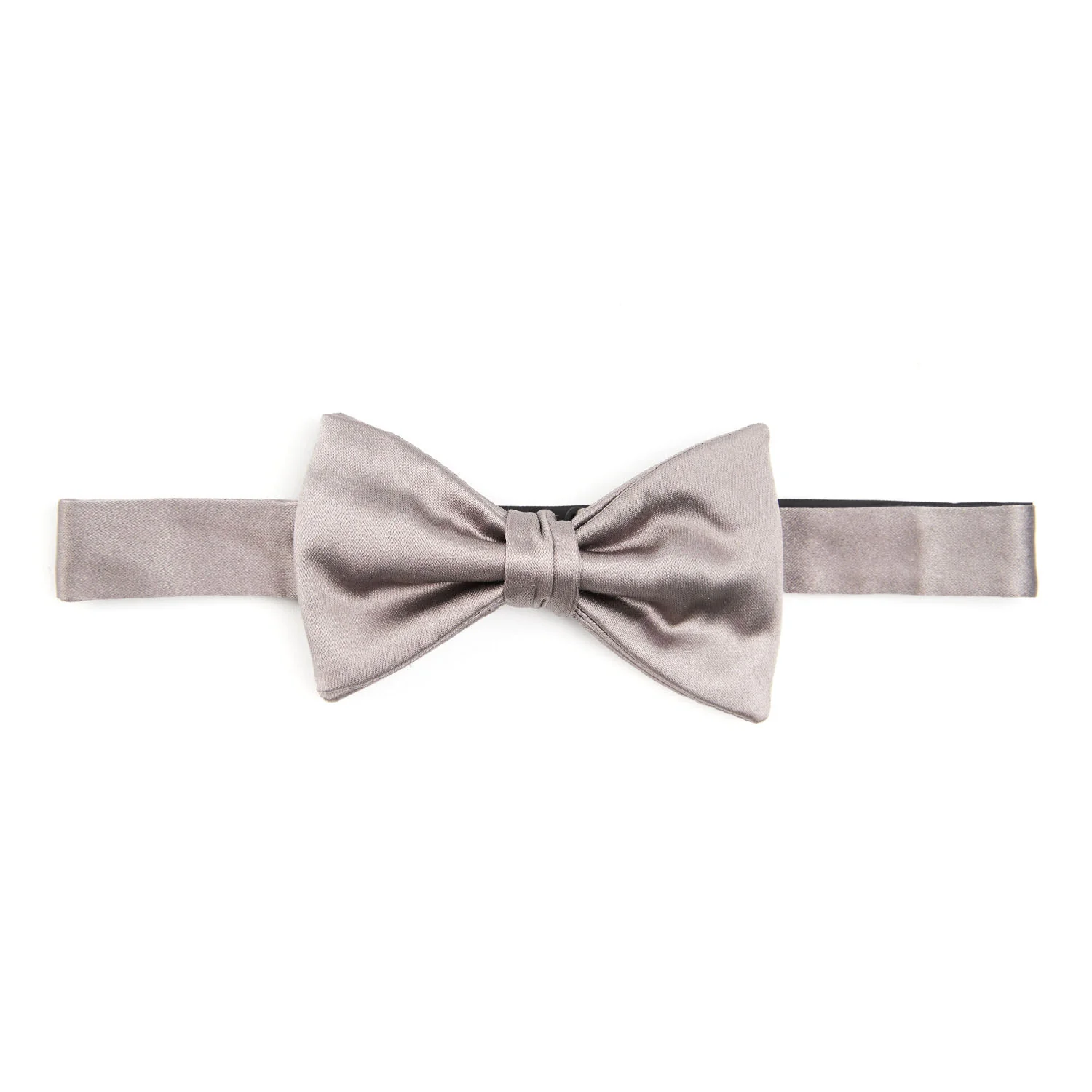 DARK GREY PRE-KNOTTED SILK SATIN BOWTIE - Image 3