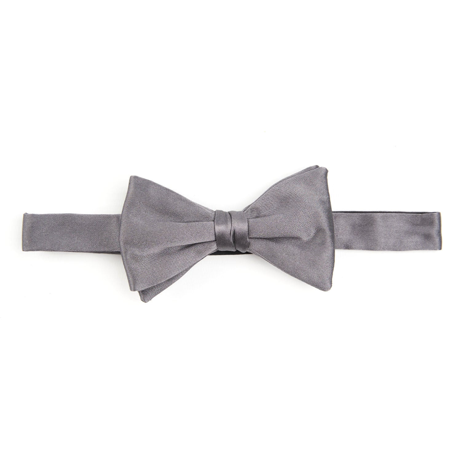 DARK GREY PRE-KNOTTED SILK SATIN BOWTIE - Image 3
