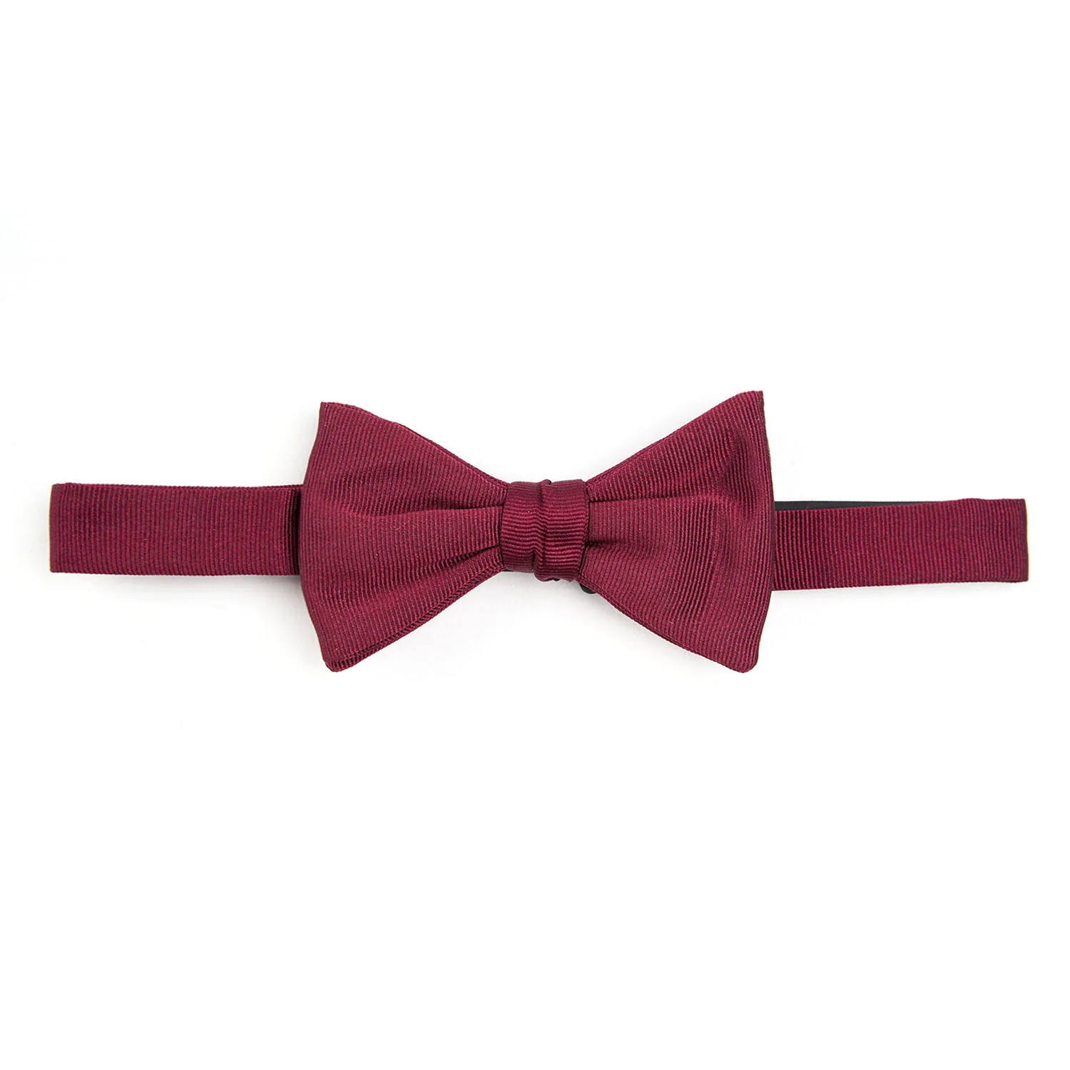 BURGUNDY PRE-KNOTTED SILK BOWTIE - Image 3