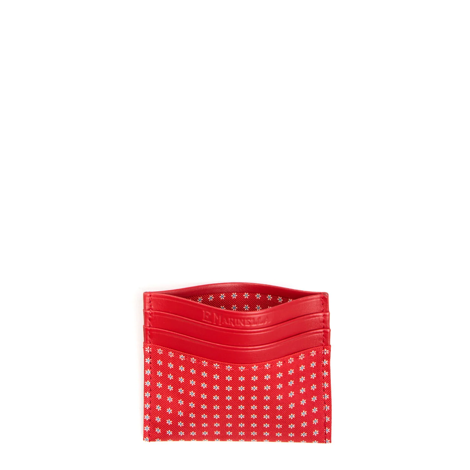 RED LEATHER AND SILK CREDIT CARD HOLDER - Image 2