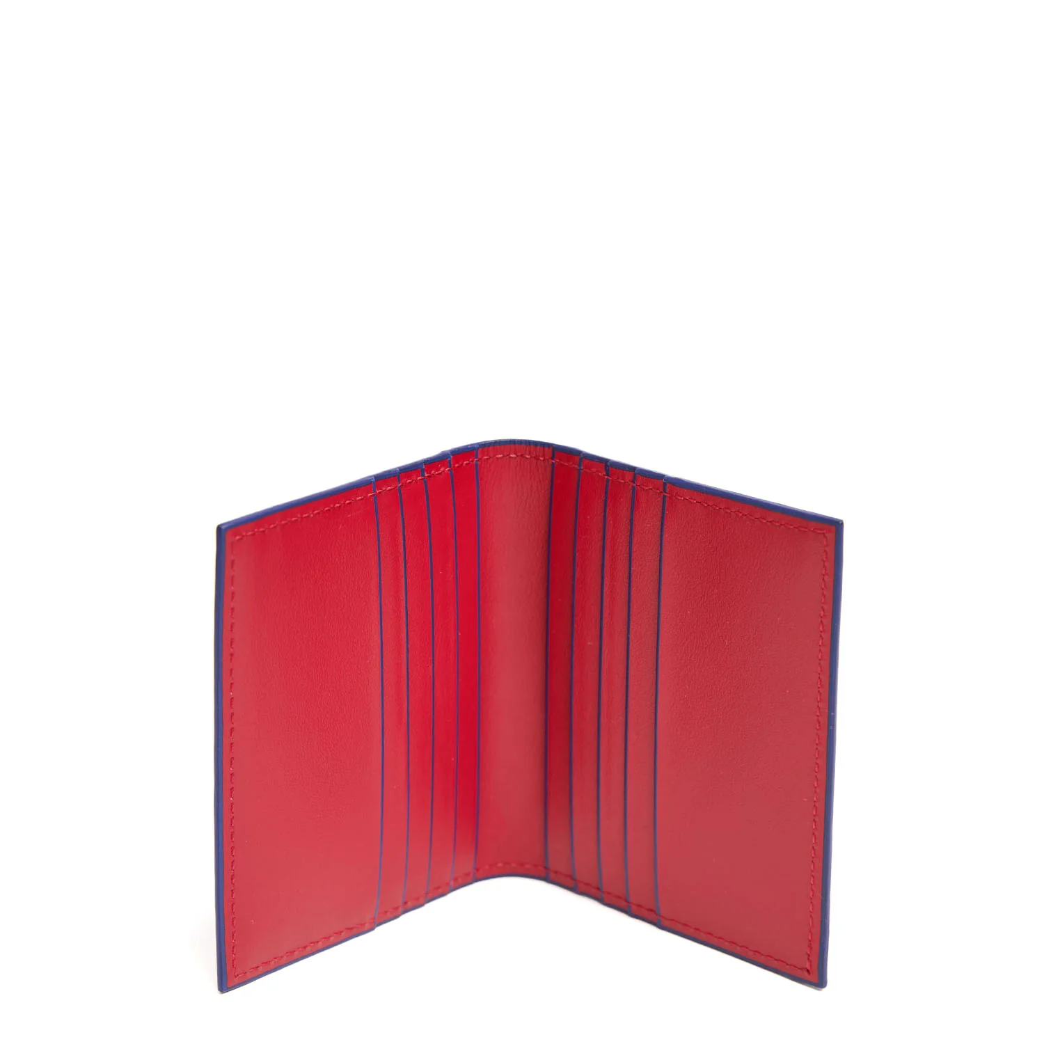 RED LEATHER FOLDING CARD HOLDER - Image 4