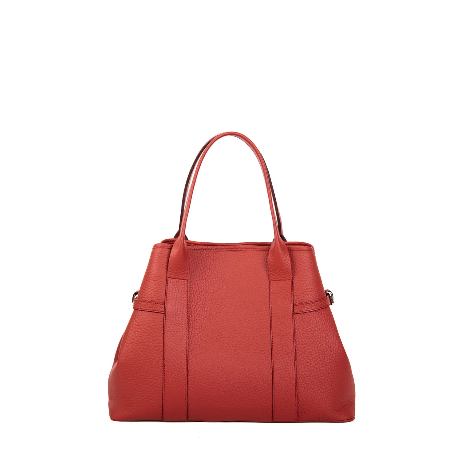 RED MIDI TOTE BAG SIDE BUCKLES - Image 2