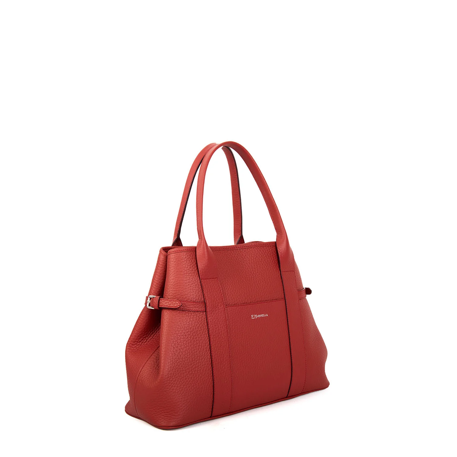 RED MIDI TOTE BAG SIDE BUCKLES - Image 4