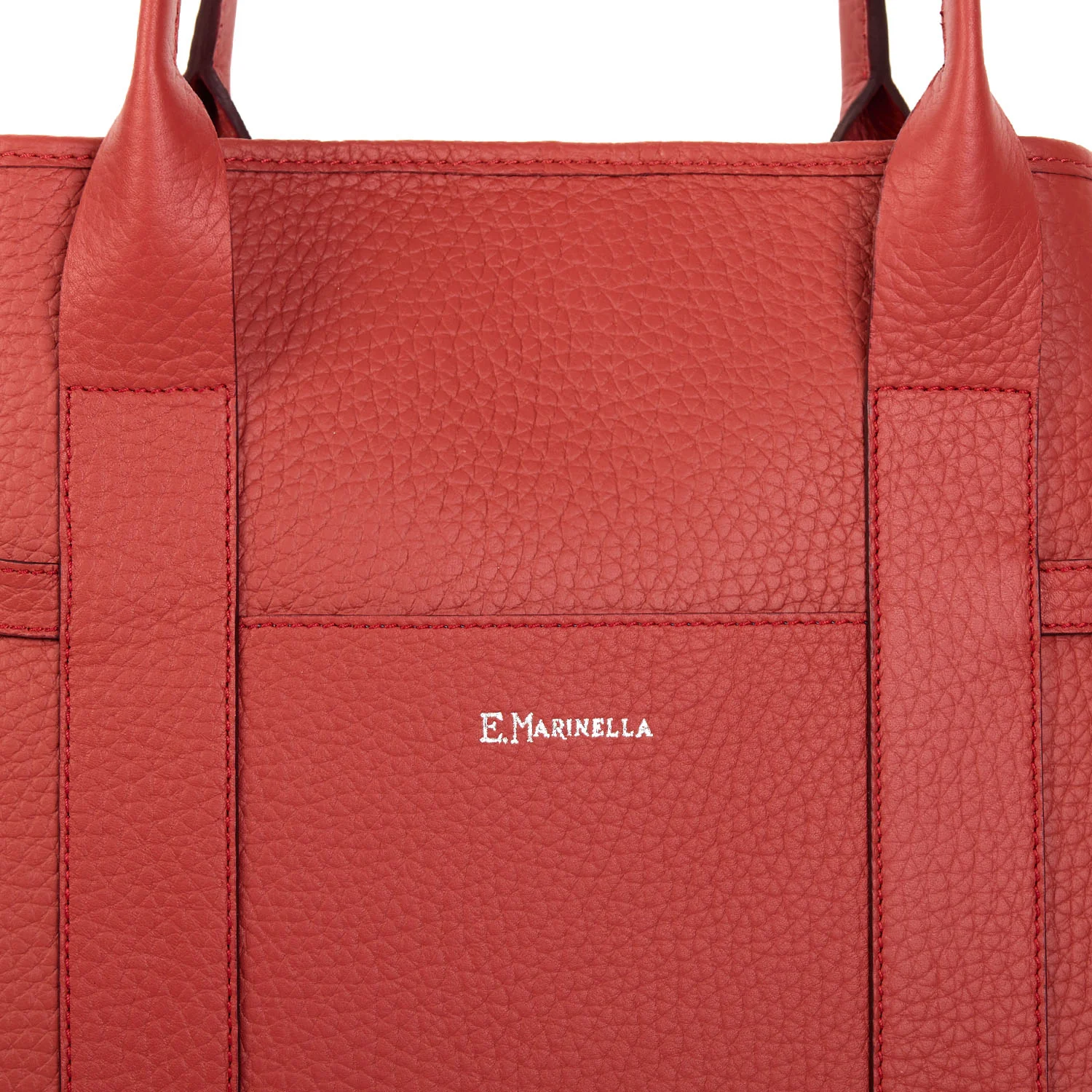 RED MIDI TOTE BAG SIDE BUCKLES - Image 6