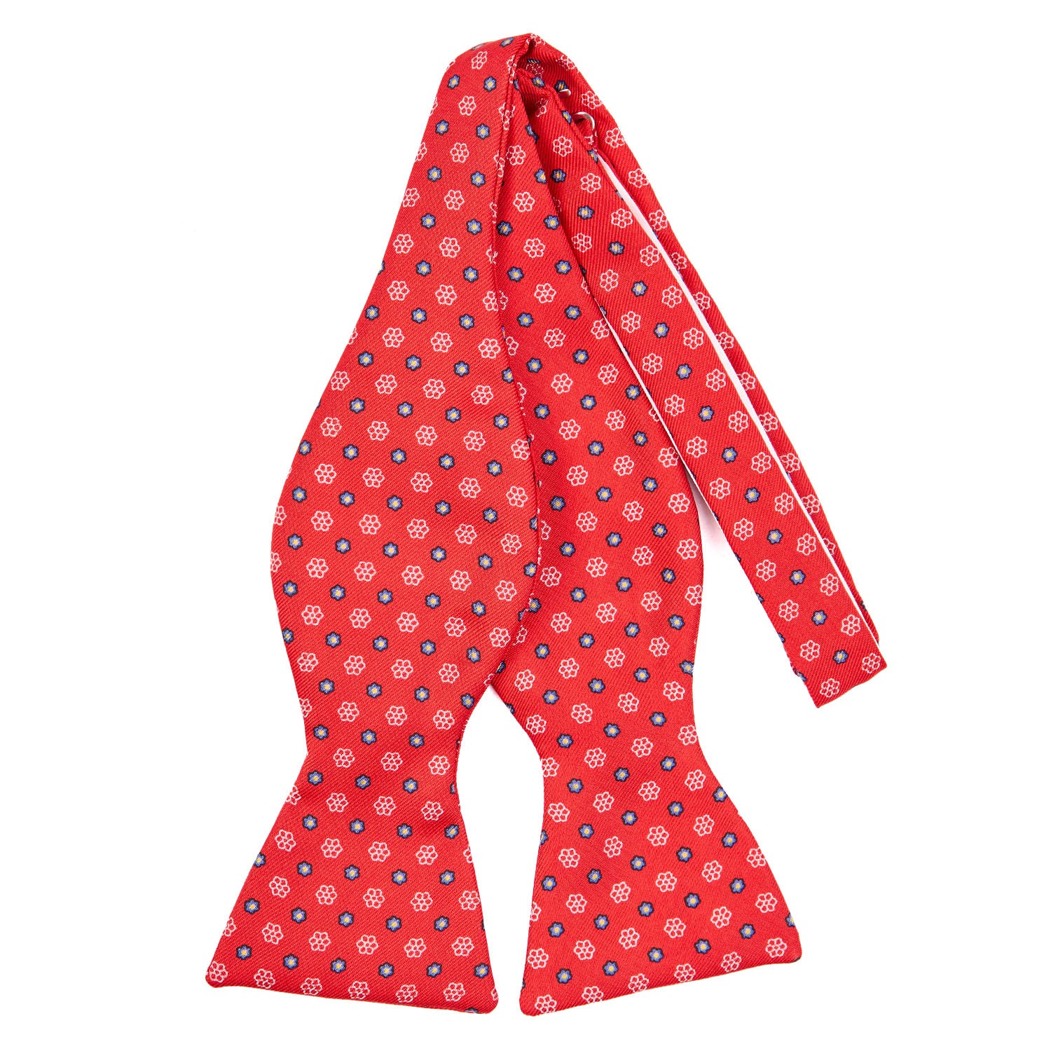 RED SILK BOWTIE TO SELF-TIE