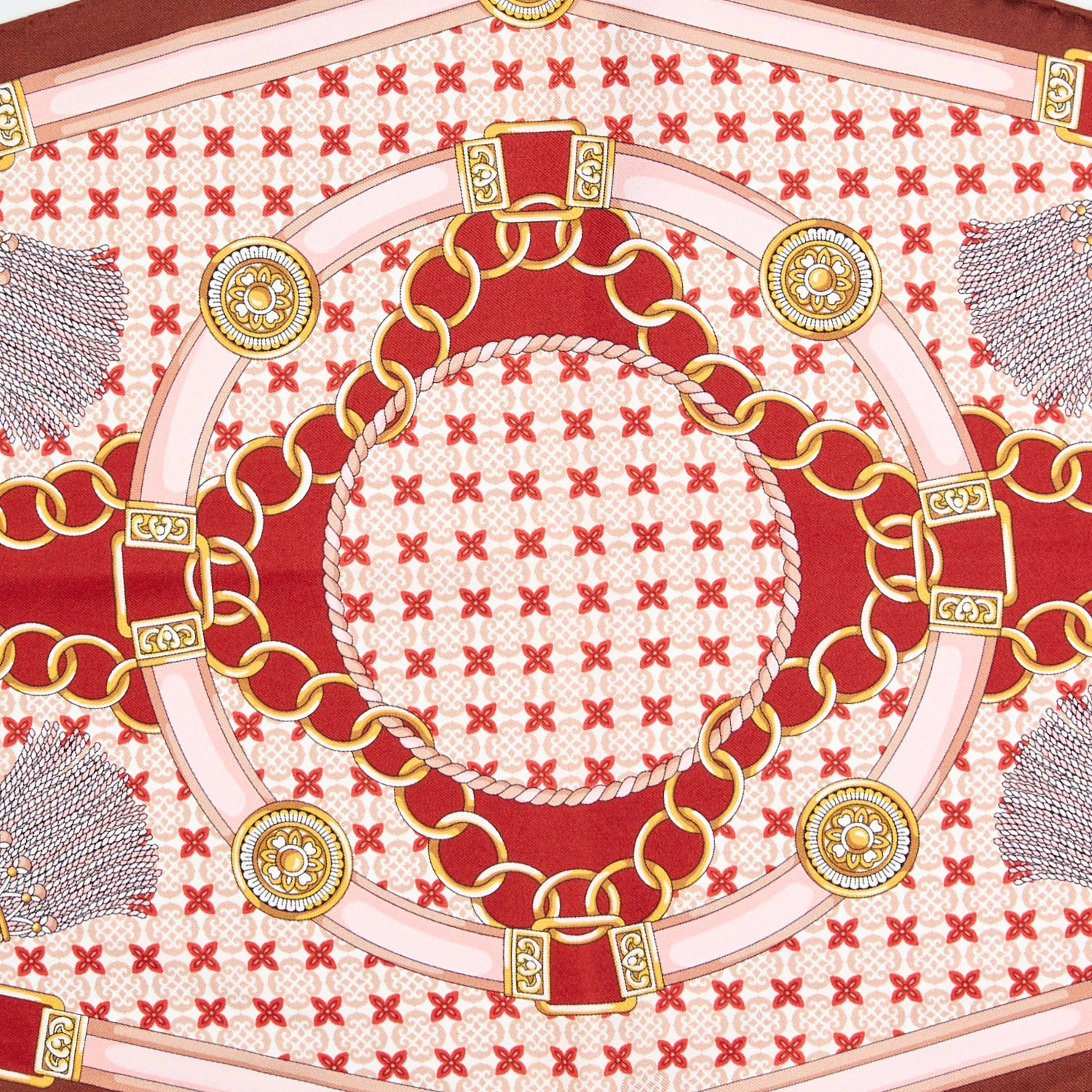 RED SILK DIAMOND SHAPE SCARF - Image 4