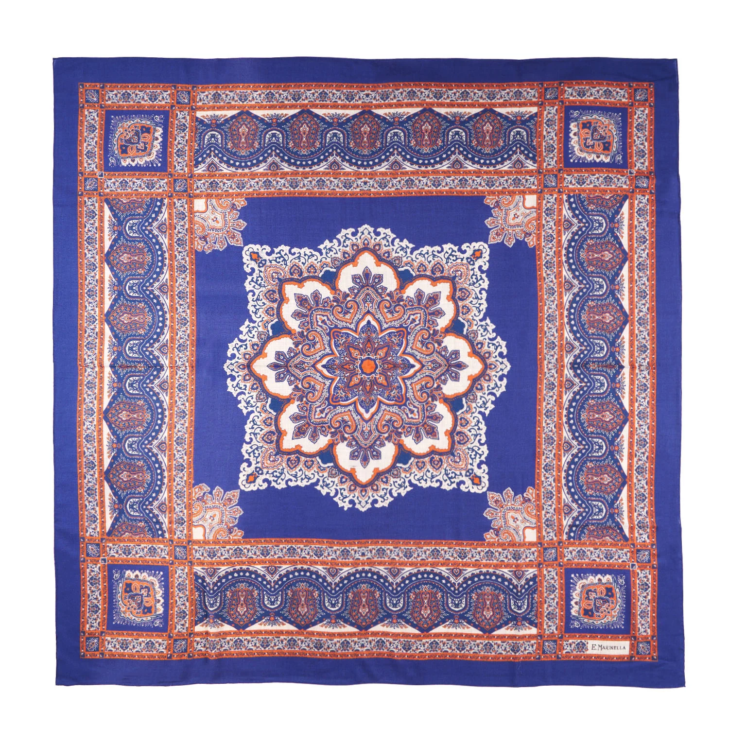 SOFT BLUE AND BROWN WOOL STOLE
