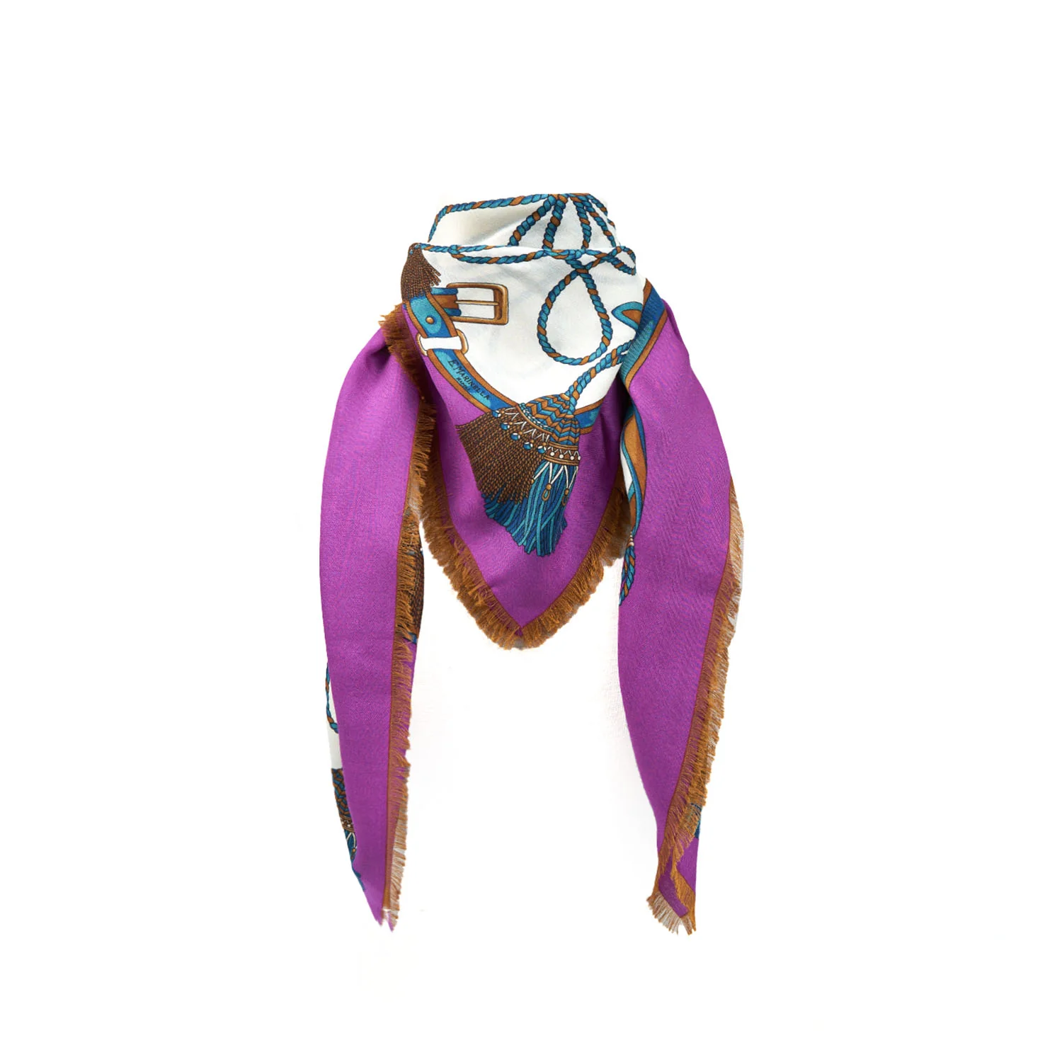 VIOLET STOLE 115 IN WOOL, SILK AND CASHMERE - Image 2