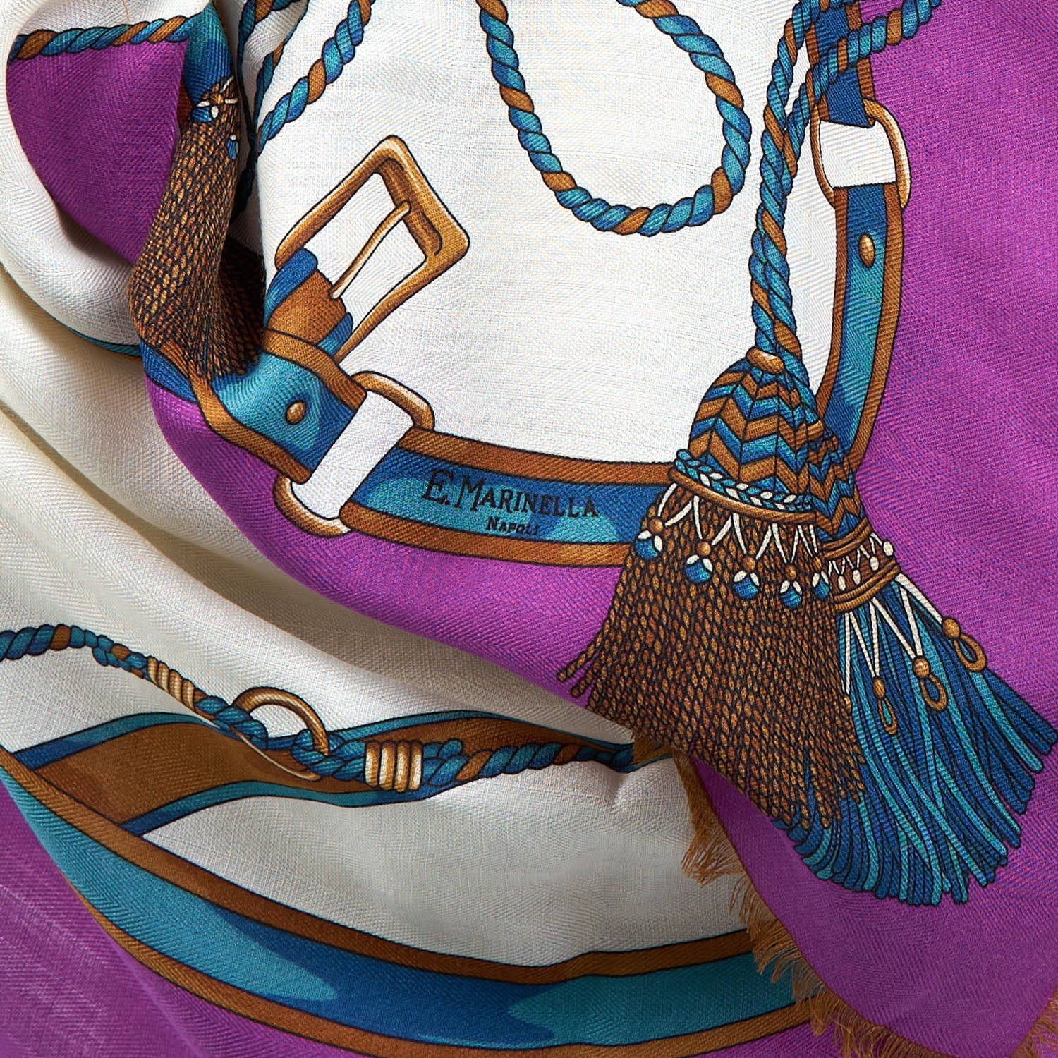 VIOLET STOLE 115 IN WOOL, SILK AND CASHMERE - Image 3