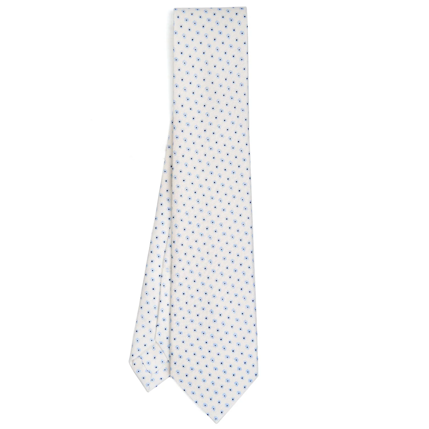 WHITE 5 FOLD SARTORIAL SILK TIE - Image 2