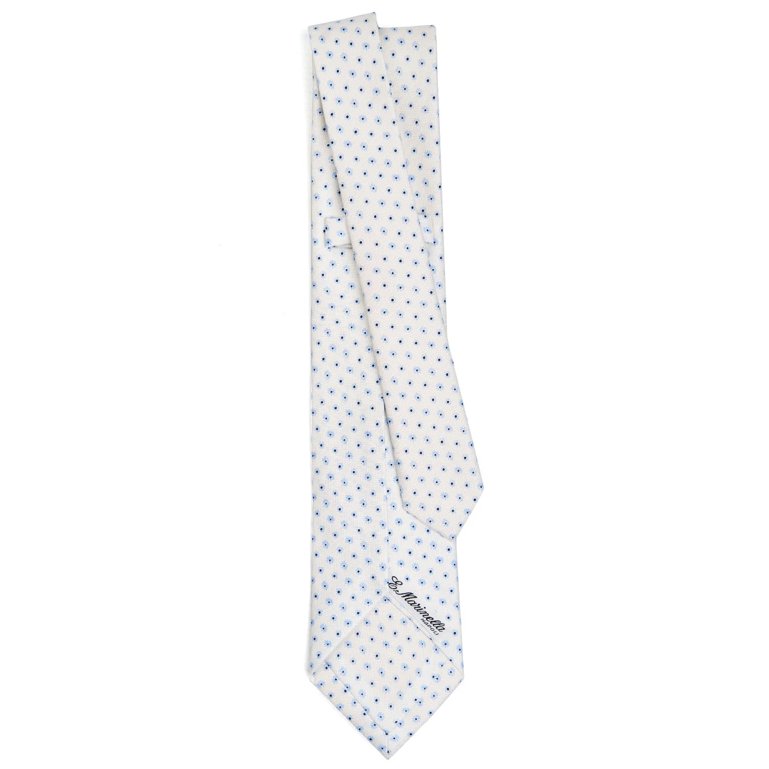 WHITE 5 FOLD SARTORIAL SILK TIE - Image 3