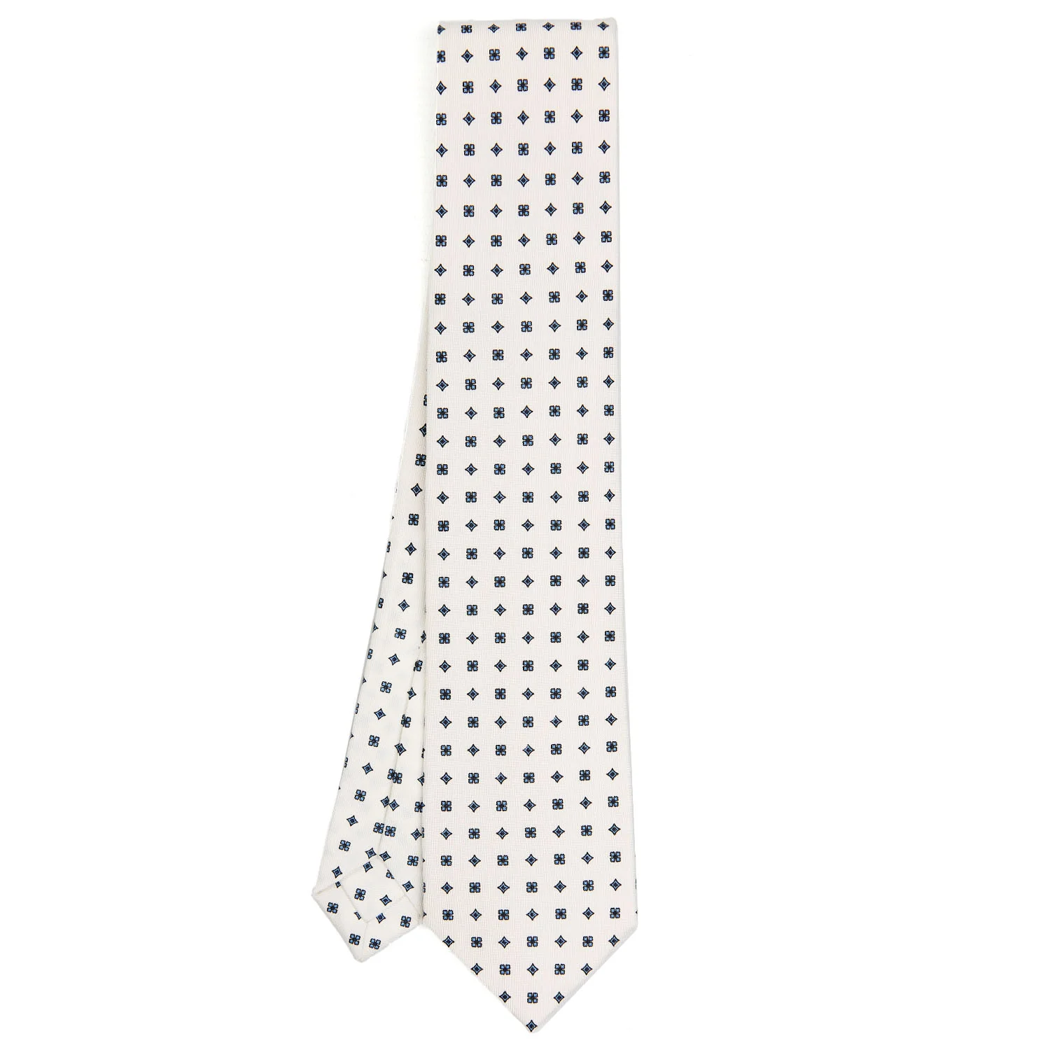 WHITE 5 FOLD SARTORIAL SILK TIE - Image 2