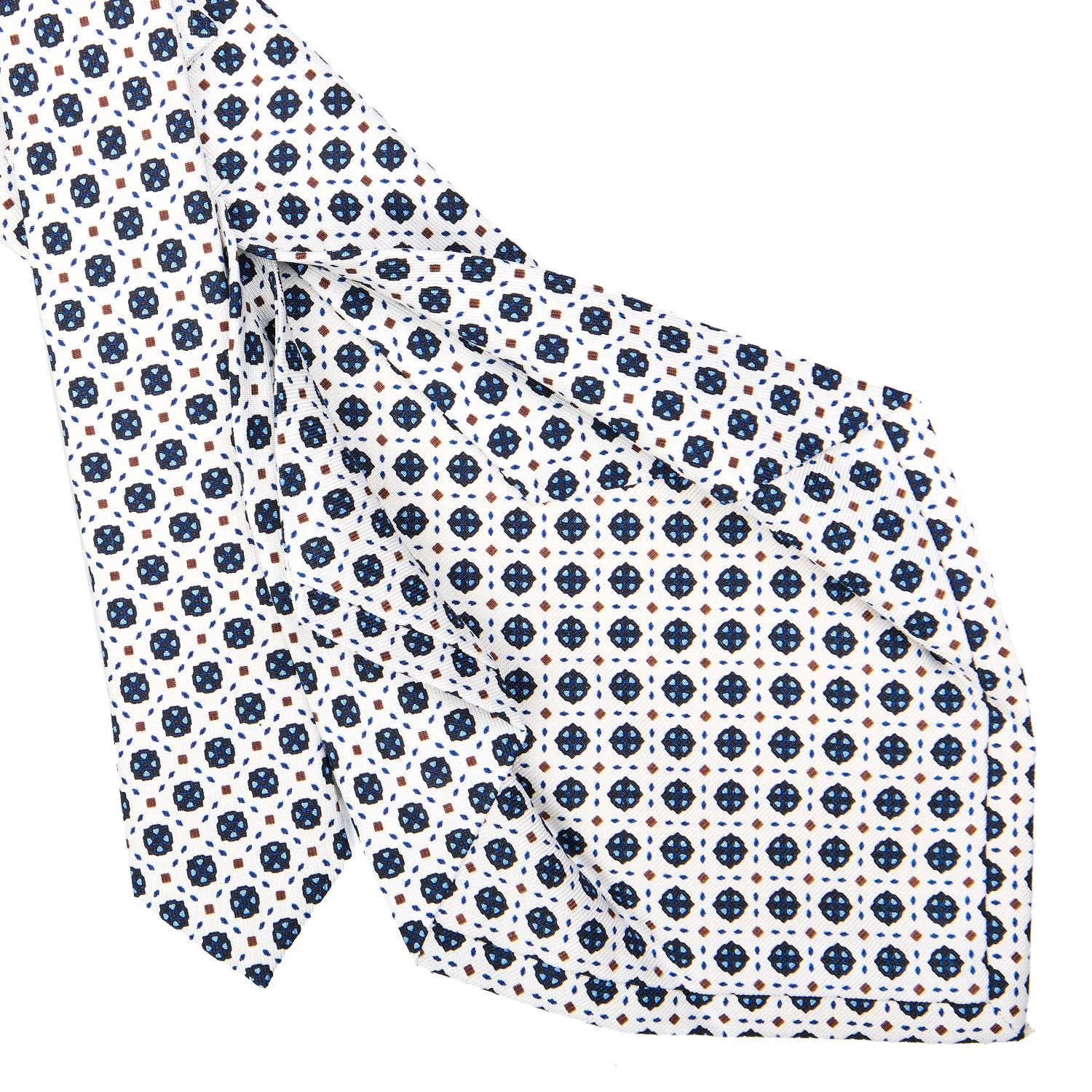 WHITE 5 FOLD SARTORIAL SILK TIE
