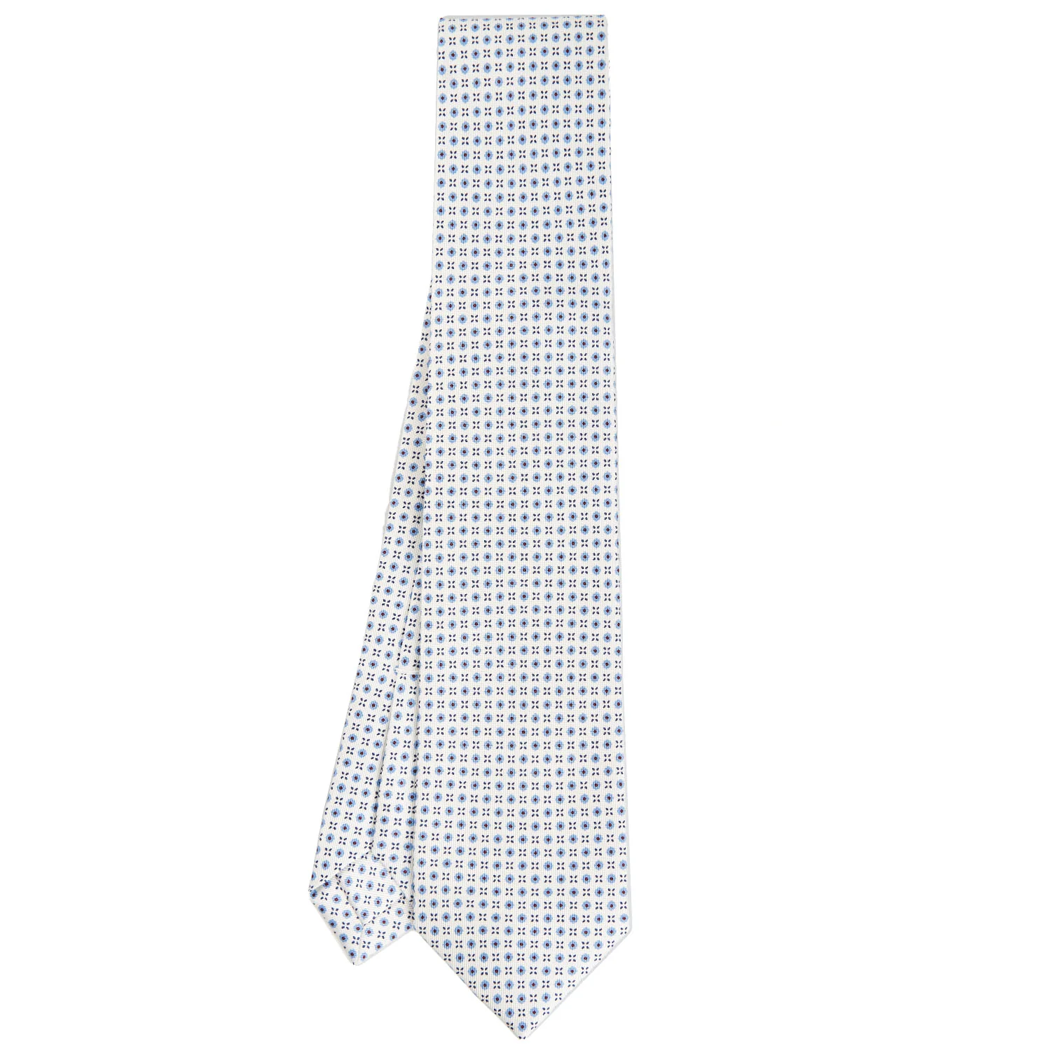 WHITE 5 FOLD SARTORIAL SILK TIE - Image 2