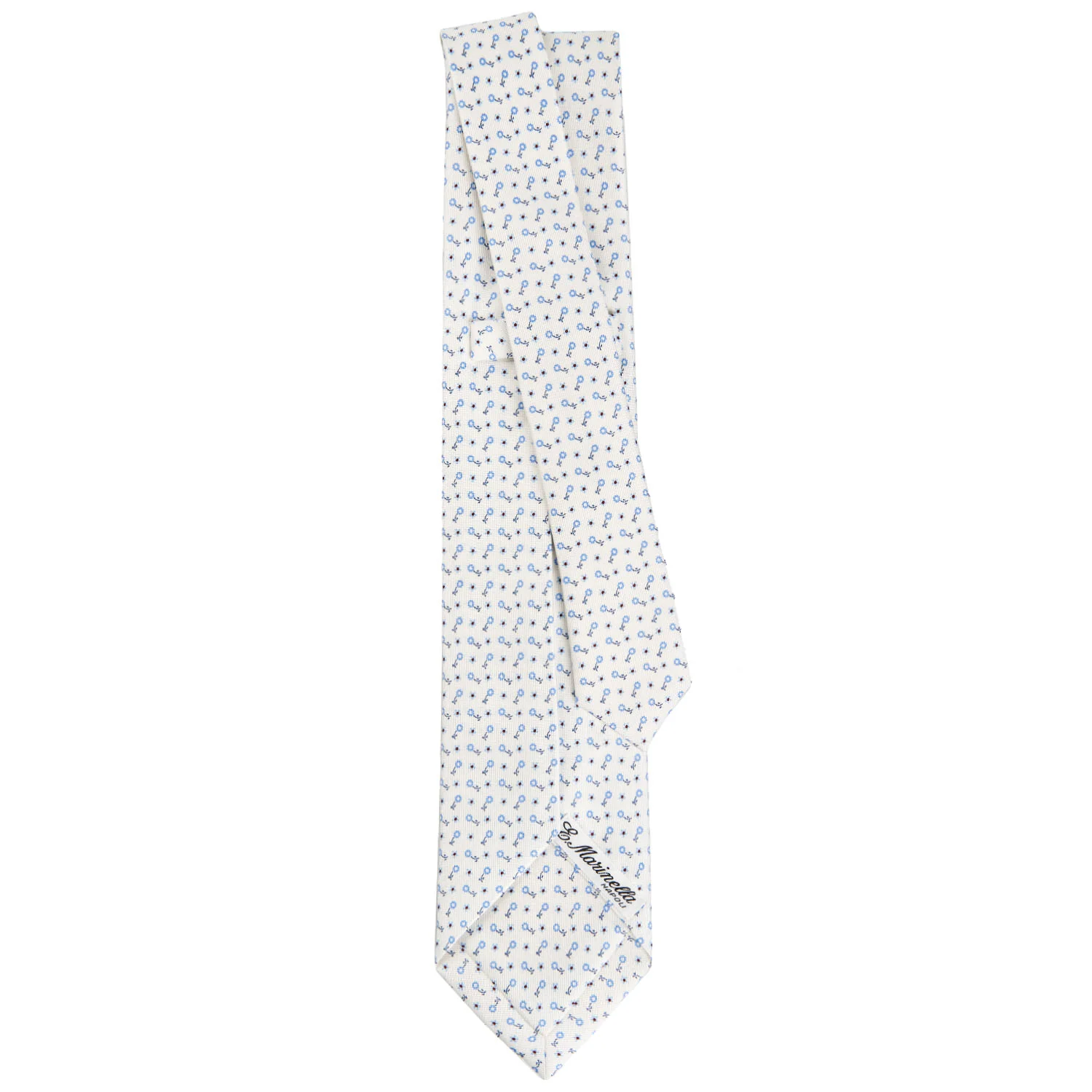 WHITE 5 FOLD SARTORIAL SILK TIE - Image 3