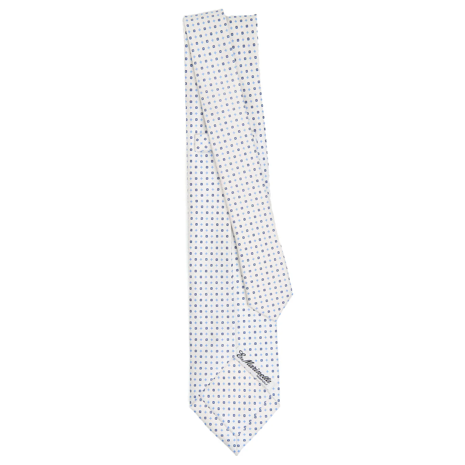 WHITE 5 FOLD SARTORIAL SILK TIE - Image 3