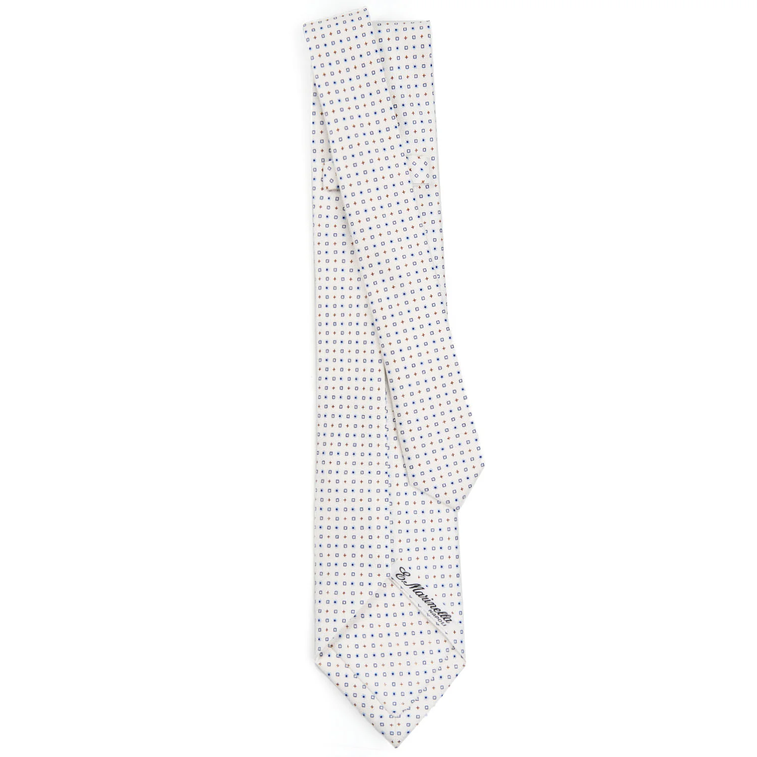 WHITE 7 FOLD SARTORIAL SILK TIE - Image 3