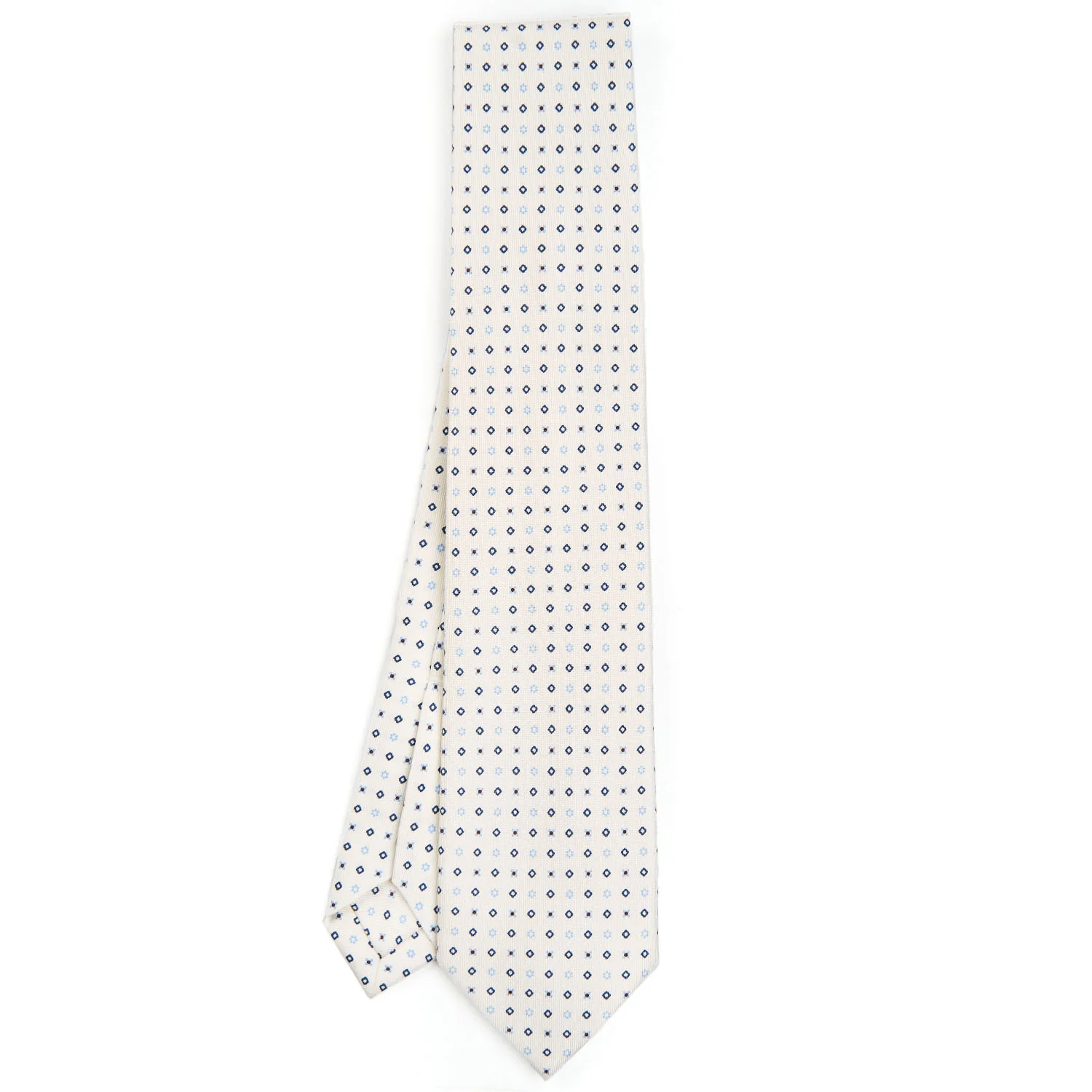 WHITE 7 FOLD SARTORIAL SILK TIE - Image 2