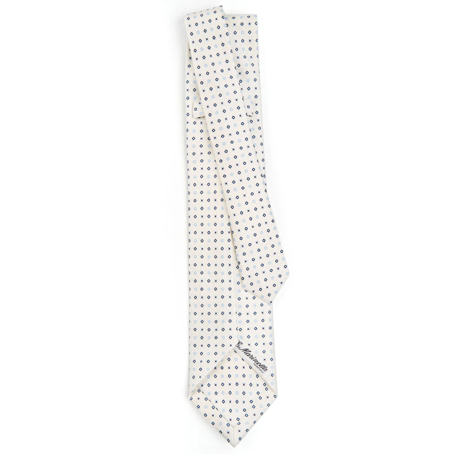 WHITE 7 FOLD SARTORIAL SILK TIE - Image 3