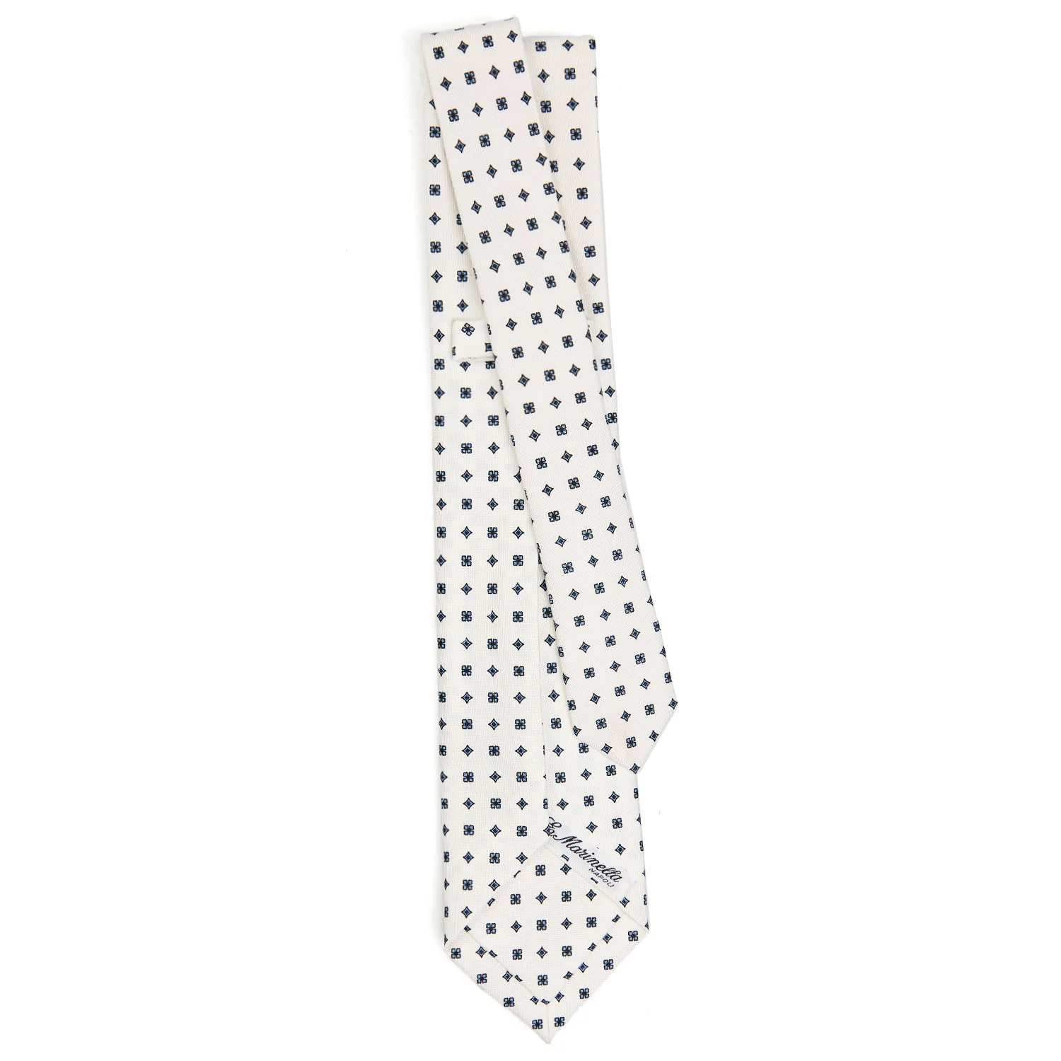 WHITE 7 FOLD SARTORIAL SILK TIE - Image 3