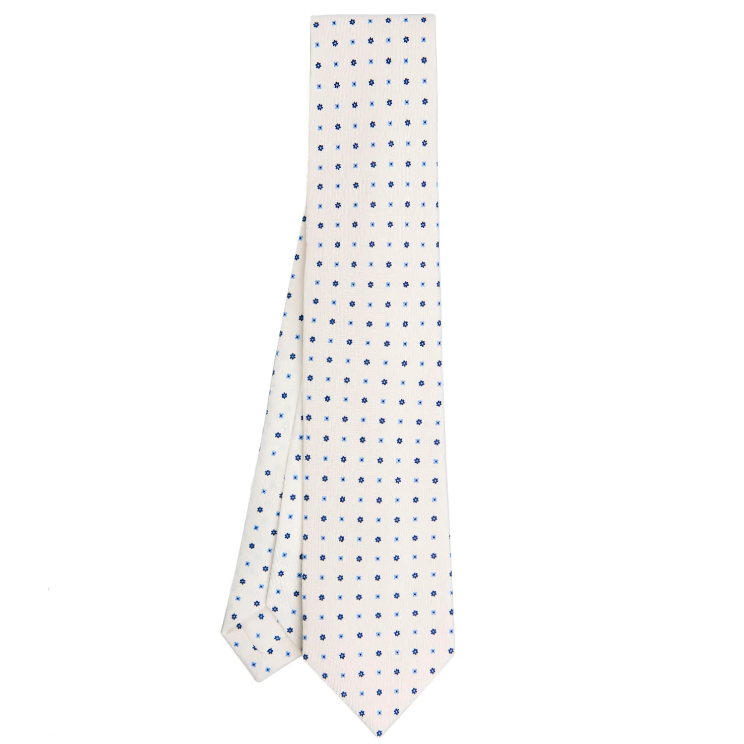 WHITE 9 FOLD SARTORIAL SILK TIE - Image 2